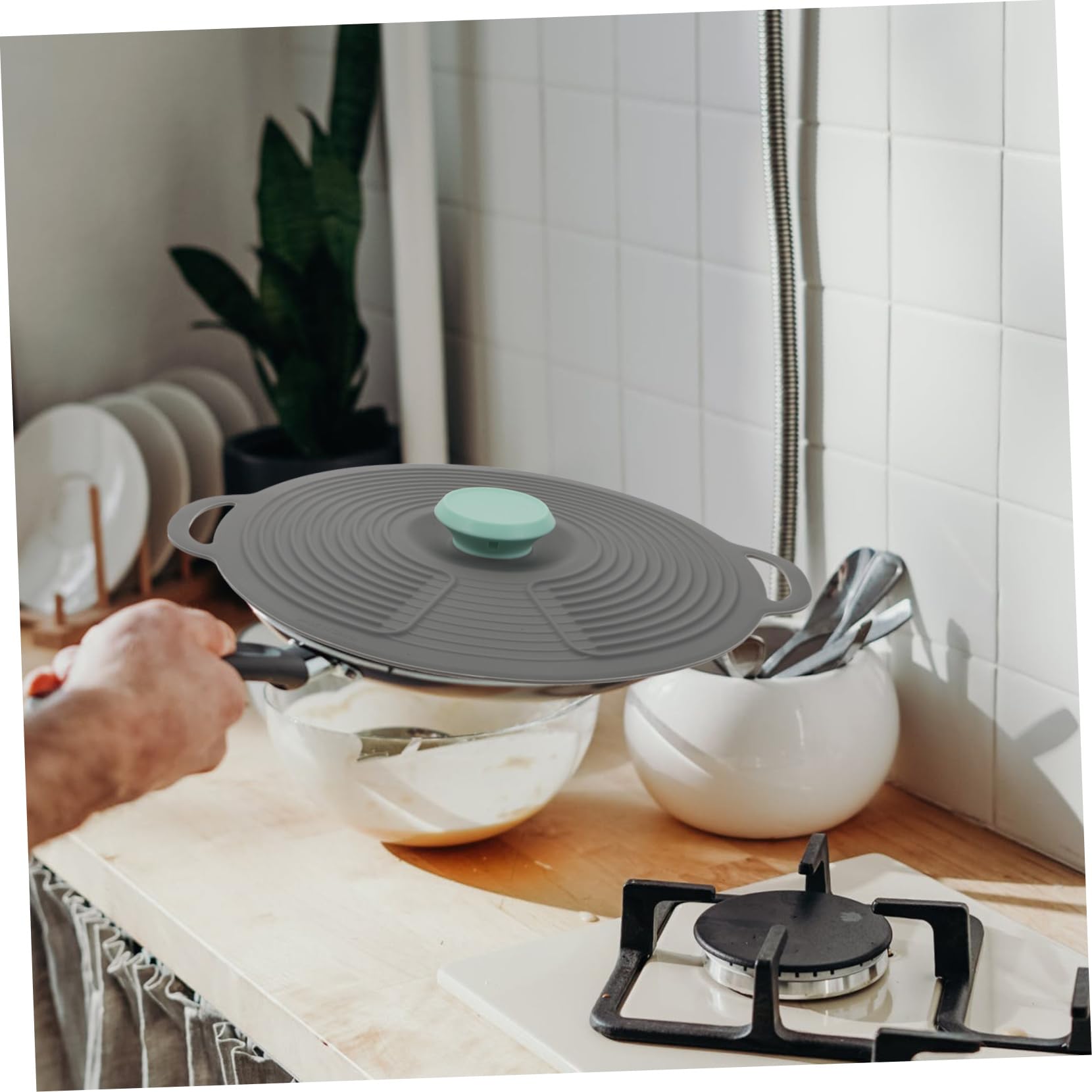 TOPBATHY 2-Pack Silicone Microwave Pot Lids - Flexible, Heat-Resistant Silicone Suction Lids for Bowls & Dishes - Perfect for Microwave Cooking, Food Storage & Meal Prep