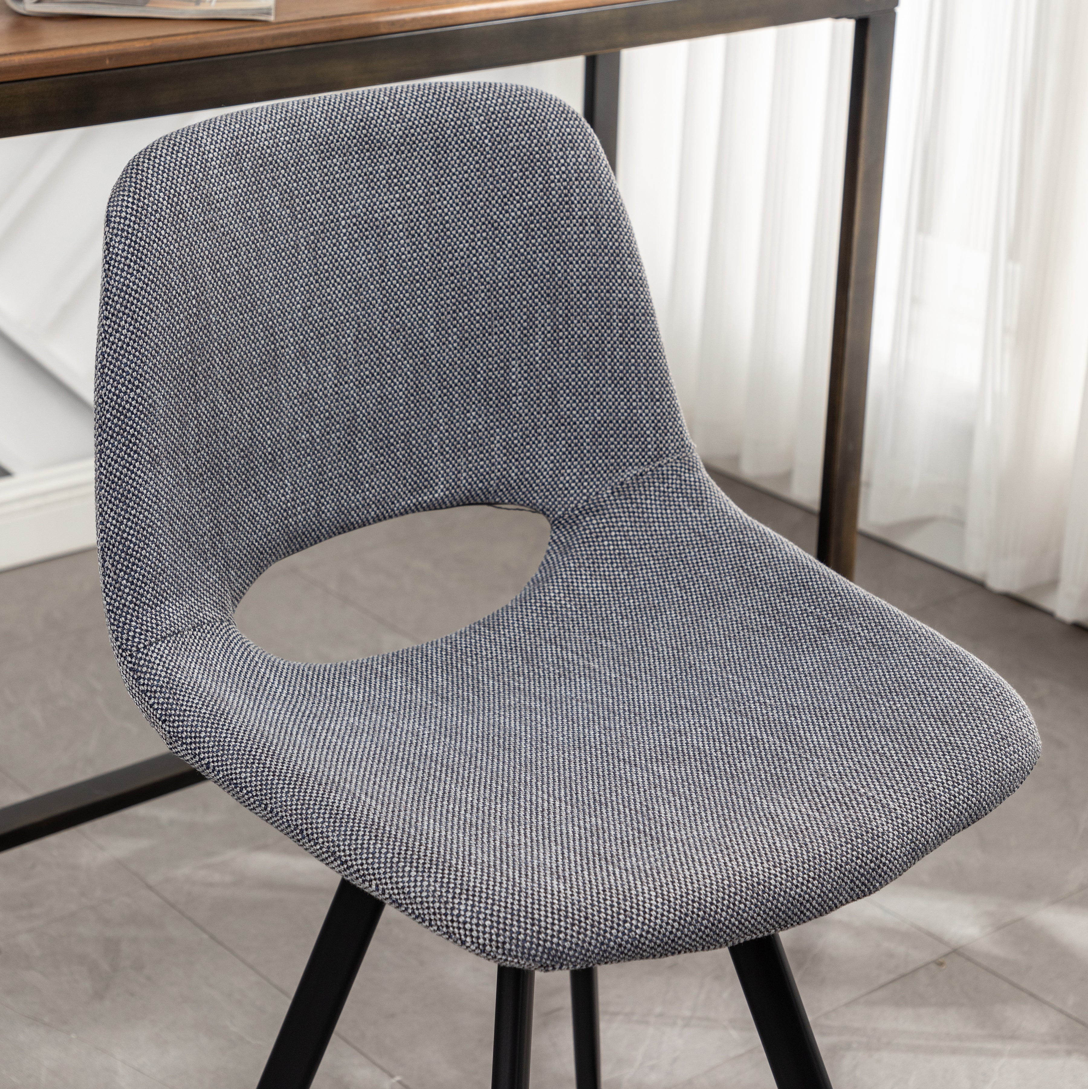 Roundhill Furniture Porth Fabric Kitchen Barstools Set of 2 - 28.25 Inch Height, Gray Upholstered Counter Stools for Kitchen Island, Breakfast Nook & Home Bar Seating