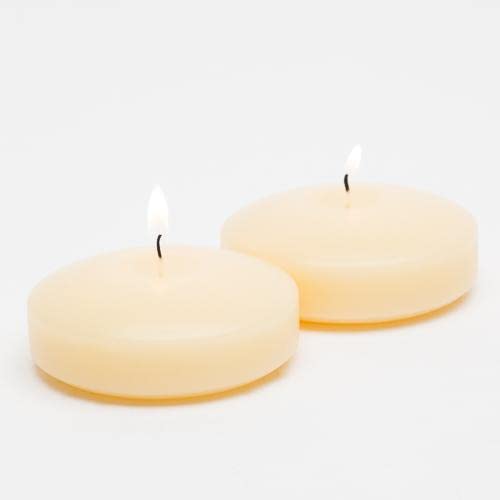 Set of 18 Eastland Square Glass Vases with 18 Ivory Richland Floating Candles (3 Inch) - Perfect for Wedding Centerpieces, Home Decor & Romantic Dinner Settings