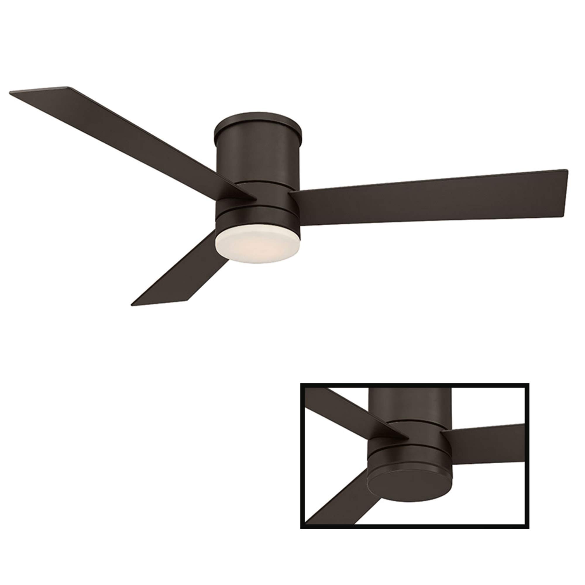 52in Bronze Axis Smart Indoor/Outdoor 3-Blade Flush Mount Ceiling Fan with 3500K LED Light Kit, Remote Control, Alexa & Google Assistant Compatible, Perfect for Living Rooms, Bedrooms, and Patios