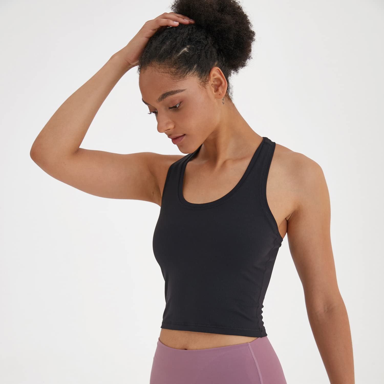 Women's Cropped Racerback Tank Tops - Breathable Workout Shirts for Running, Yoga & Gym - Comfortable Athletic Tops for Women's Fitness & Active Lifestyle