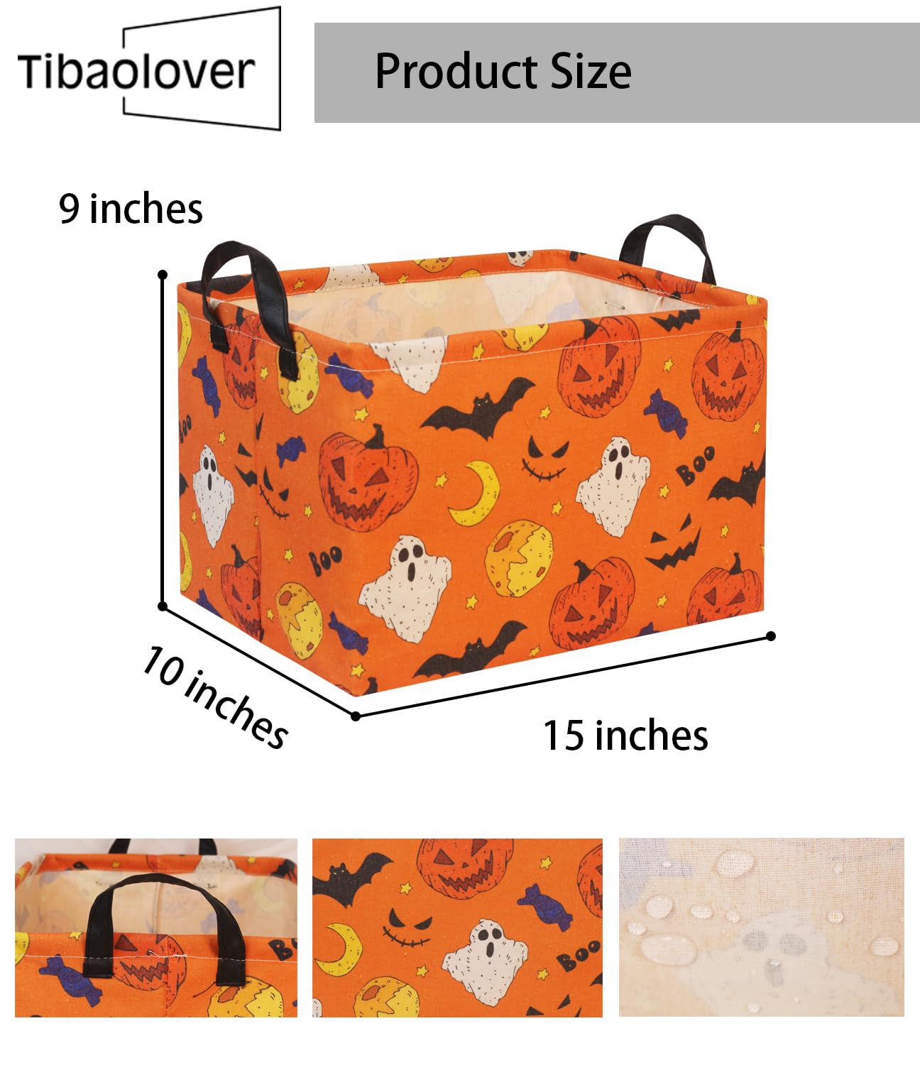 Halloween Basket for Kids - Cute Pumpkin-Shaped Rectangular Toy Storage Bin & Organizer Box - Perfect for Halloween Party Decor, Trick-or-Treating & Room Organization (Yellow)