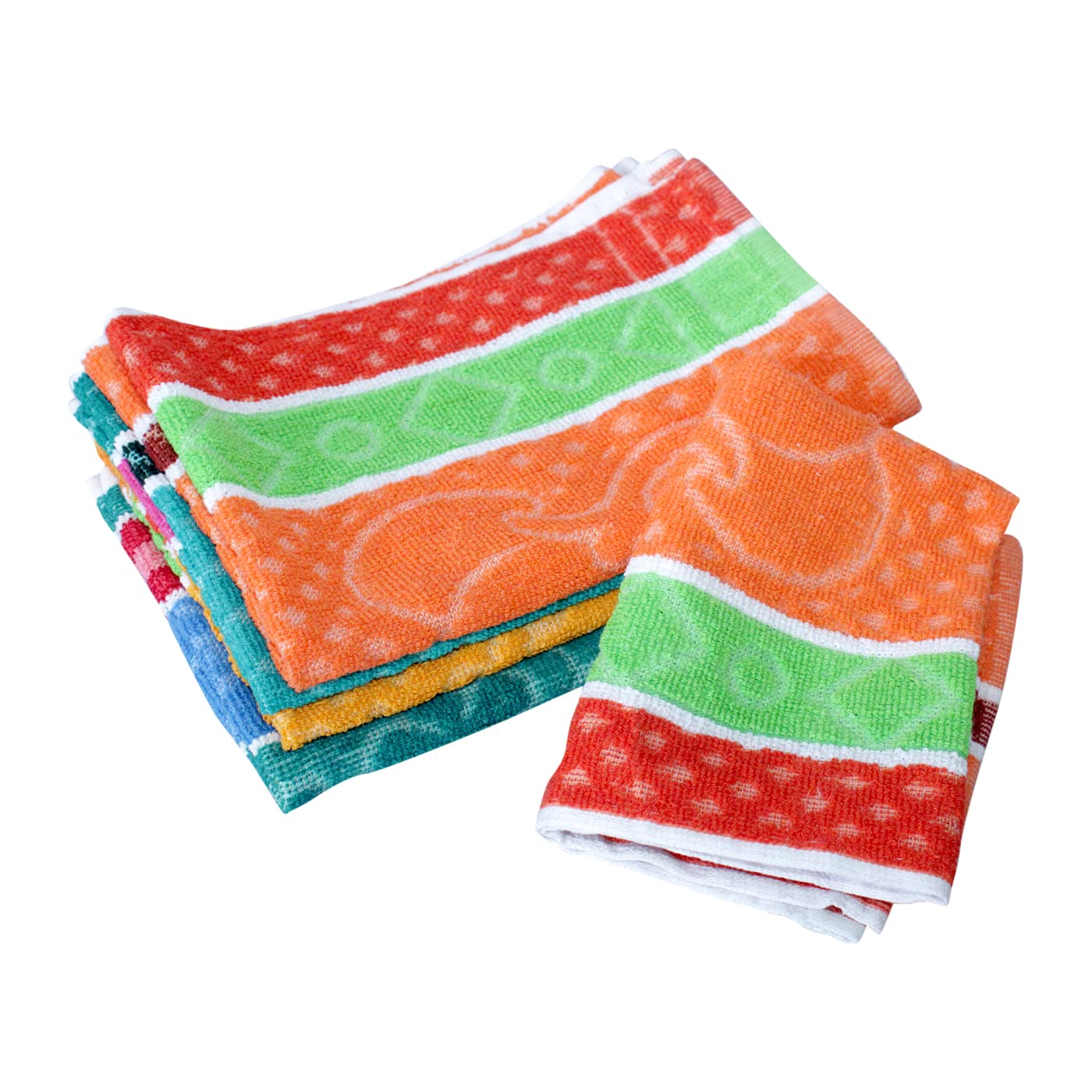 Premium High Absorbent Hand & Face Towels - 6 Pack, Soft & Quick-Drying, Multi-Color Set for Bathroom, Gym, Travel & Baby Care