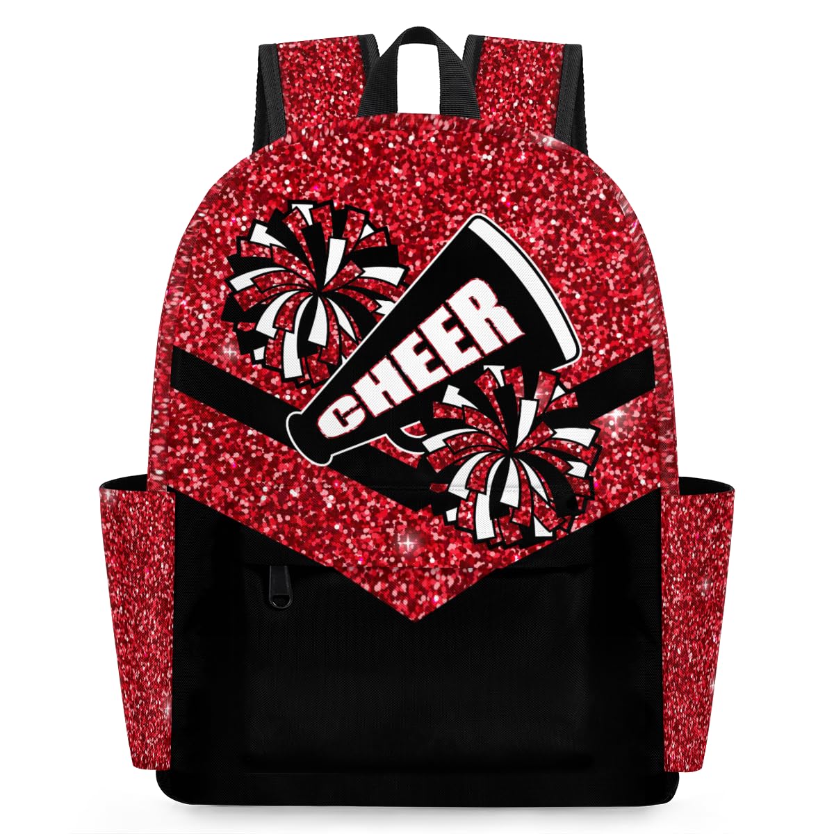 Red Glitter Cheerleader Backpack for Girls - Lightweight Toddler & Preschool Bookbag for School, Kindergarten, Travel | Perfect for Cheer Practice, Daycare & Everyday Use