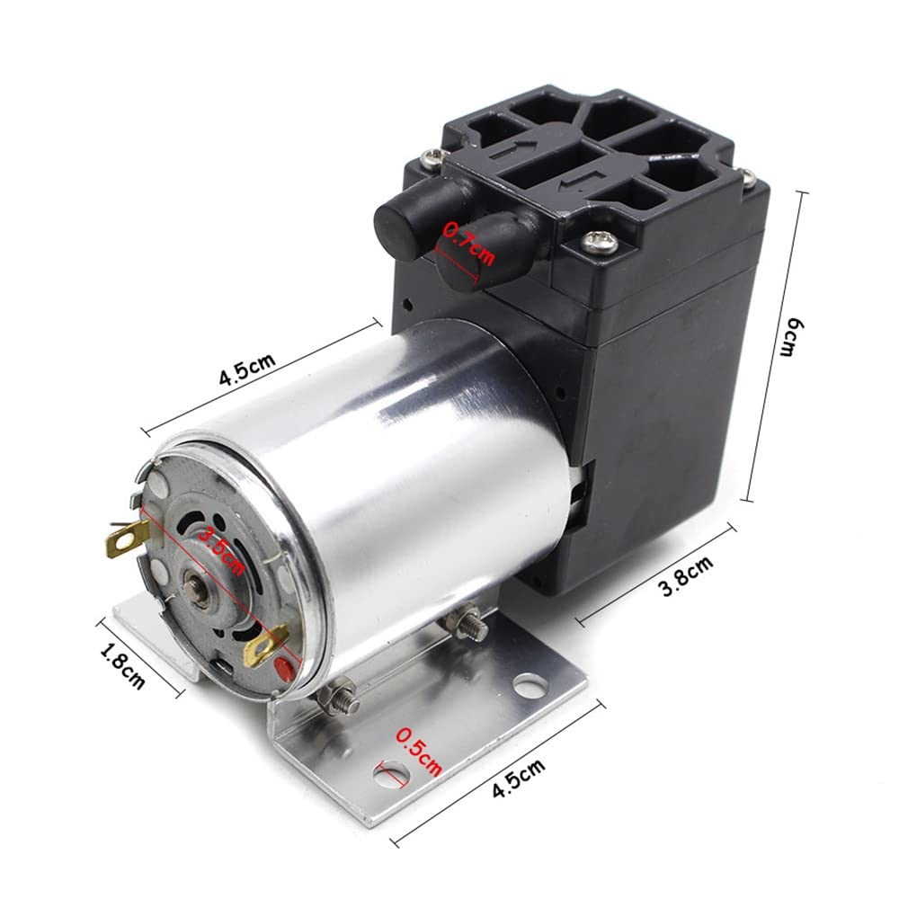 Novara Z512-604-3000N 12V DC Mini Negative Pressure Vacuum Pump - 5L/Min Flow Rate, 65-120Kpa Air Pressure, Compact Design with Mounting Bracket - Ideal for Medical Devices, Laboratory Equipment & DIY Projects