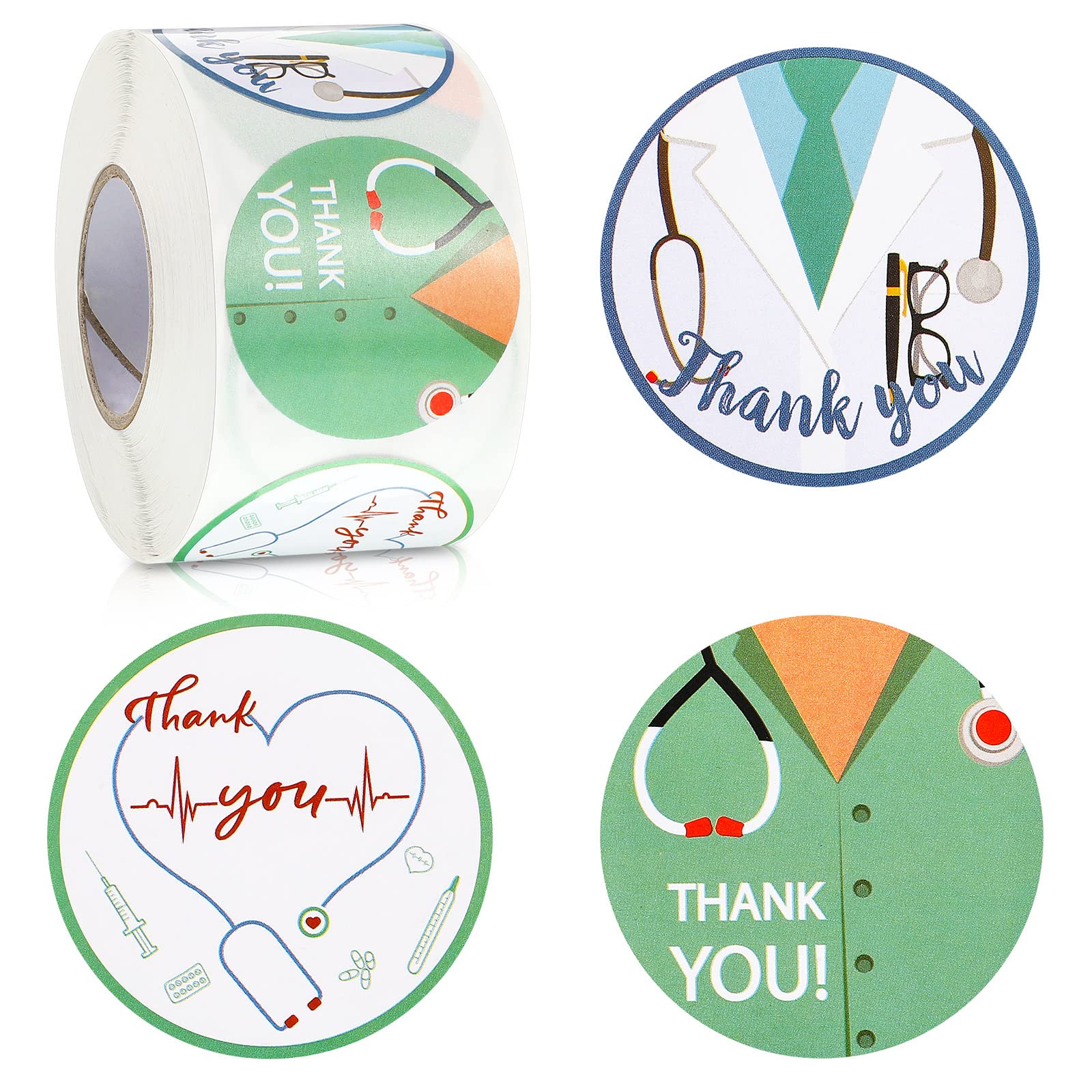 600 Pcs Thank You Stickers for Nurses & Healthcare Workers - 2 Inch Nurse Week Stickers, CNA Appreciation Gifts for Doctors, Nurses - Perfect for Envelopes, Greeting Cards & Gift Bags - Great for Nurse Appreciation Week, Medical Staff Recognition & Healthcare Events