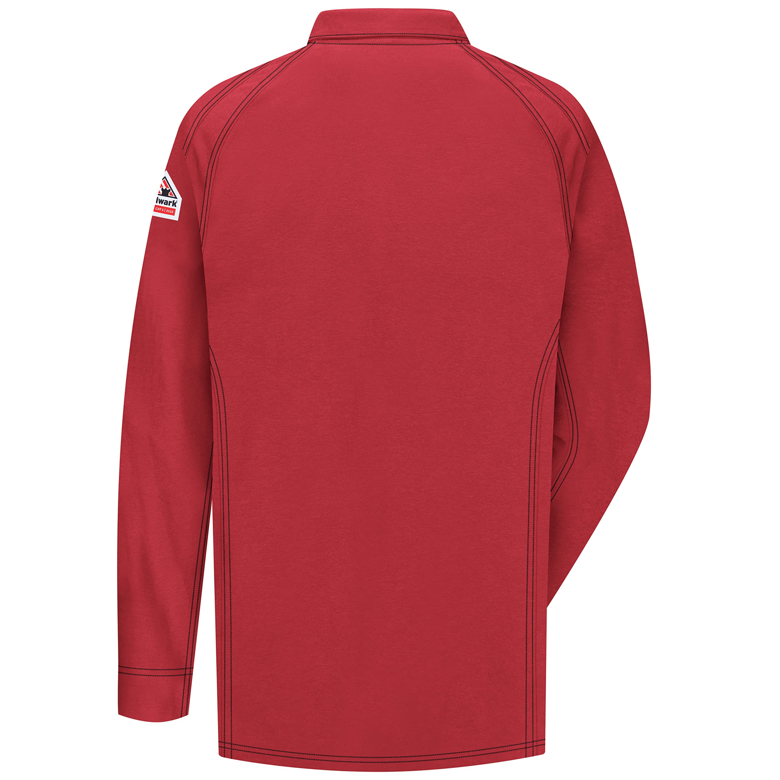 Bulwark Men's Big and Tall IQ Series Comfort Knit Polo Shirt - Long Sleeve, Red, Large - Perfect for Work, Casual Wear & Outdoor Activities