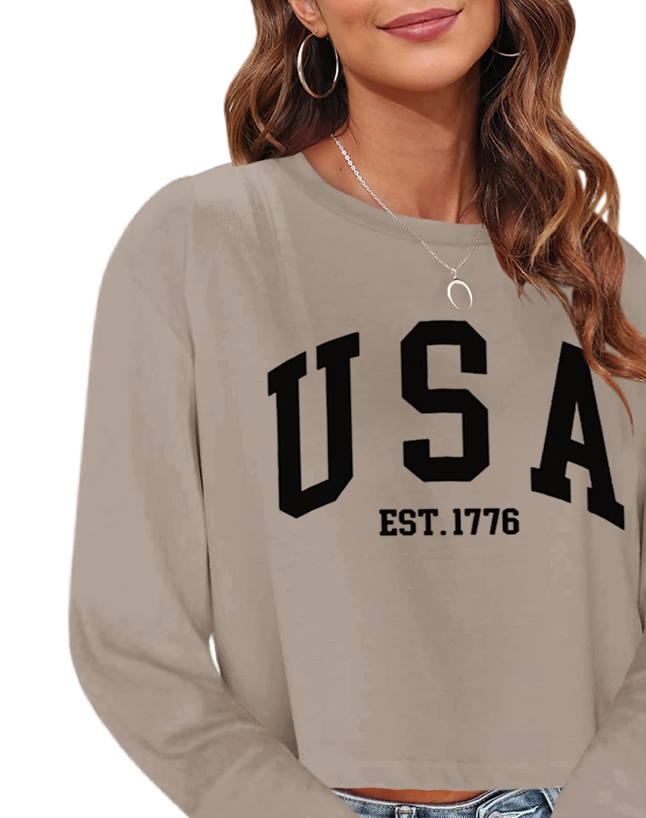 Tankaneo Women's Long Sleeve Crop Tops - Loose Fit Cropped T-Shirt 2025 | Crew Neck Casual Shirt for Women | Perfect for Layering, Streetwear & Everyday Outfits
