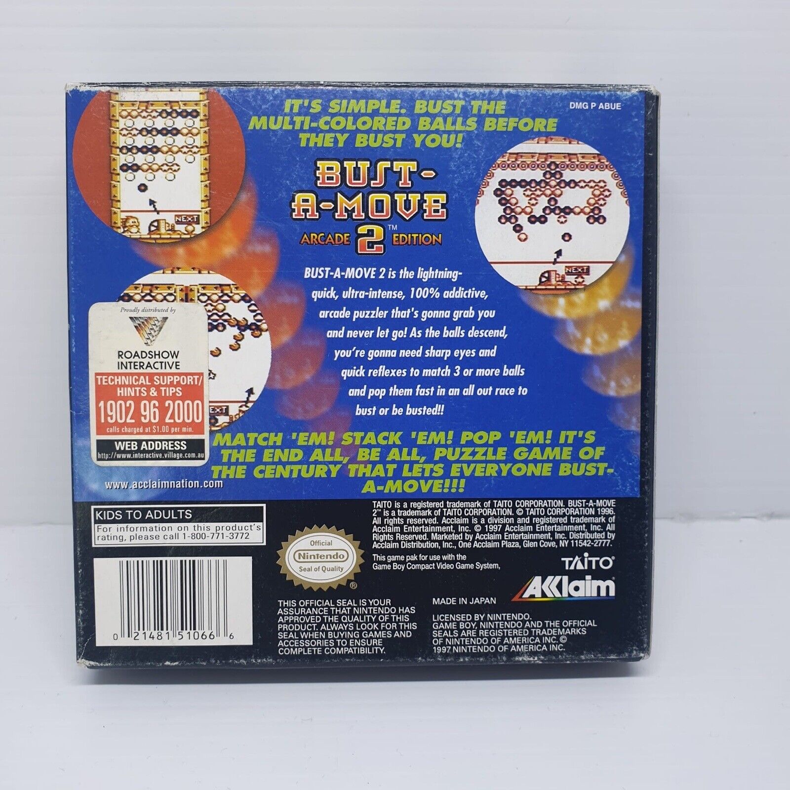 Bust A Move Arcade 2 Edition - Complete Boxed Nintendo Gameboy Game - Retro Gaming Collection & Gift for Gamers