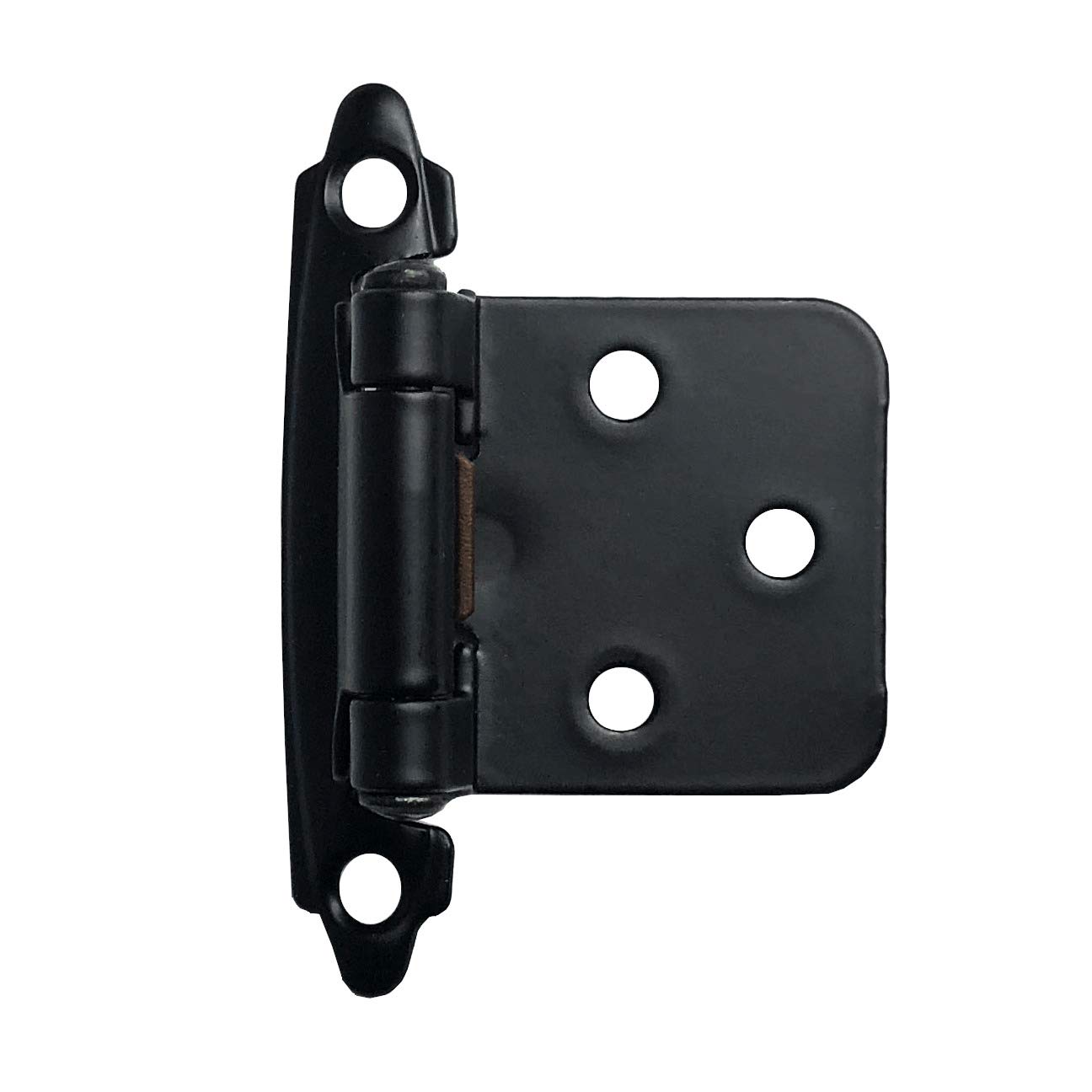 ANGSTROM 2-Pack Black 180-Degree Self-Closing Cabinet Hinges - Surface Mount Full Overlay Hinges for Kitchen & Bathroom Cabinets - Perfect for Modern Home & Office Furniture Installation
