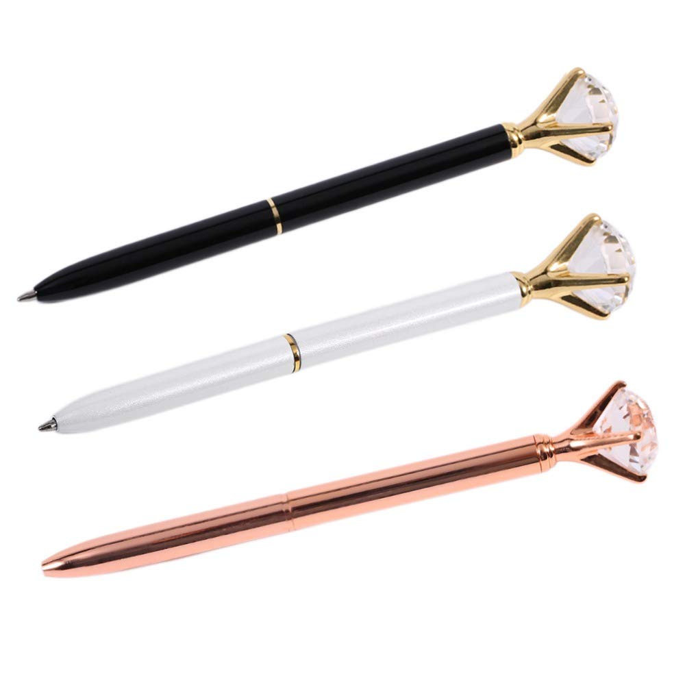 1Pcs Rose Gold Diamond Pen - Elegant Bling Metal Ballpoint Pen with Crystal Design for Office, School & Gift Giving | Premium Writing Instrument for Women & Professionals