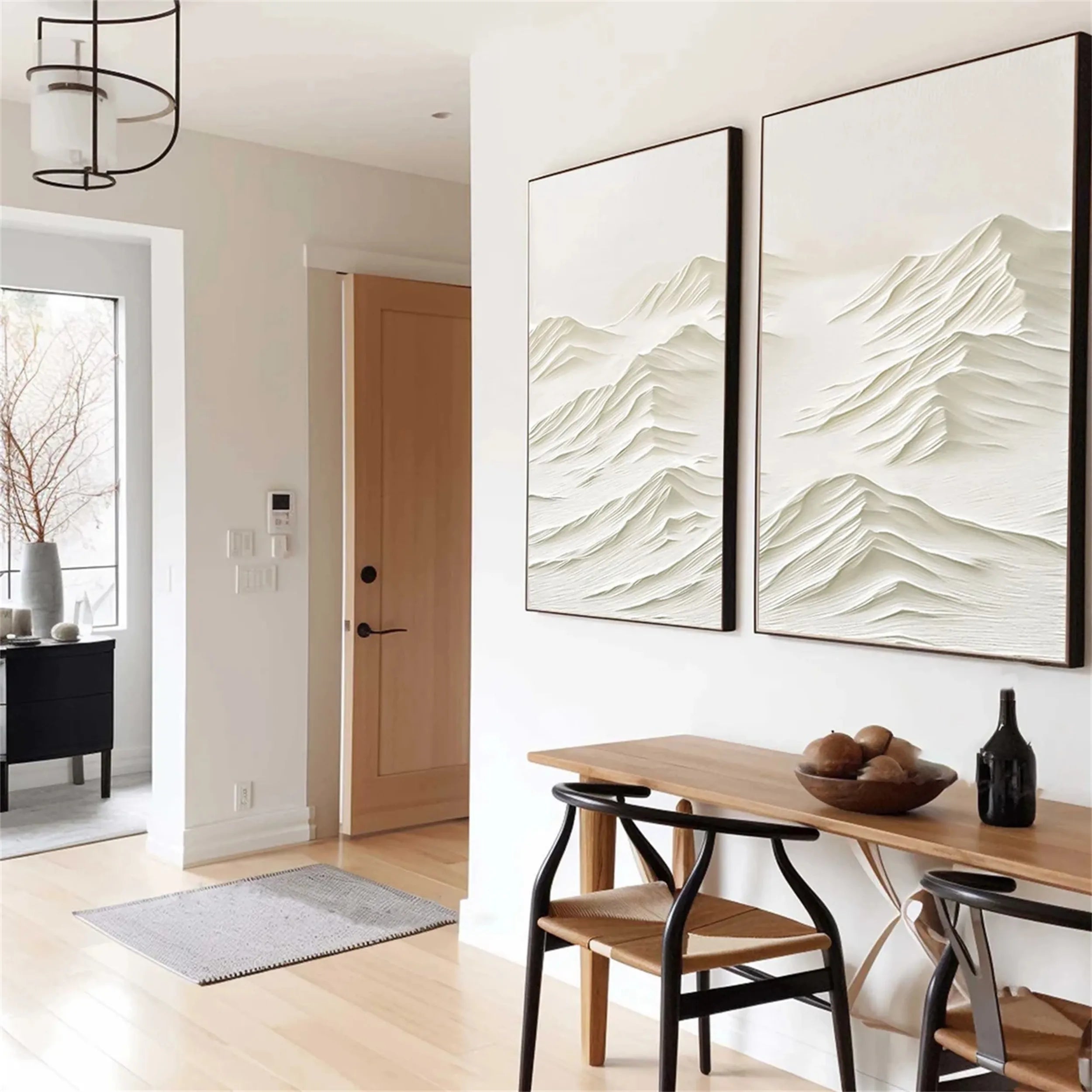 Minimalist Textured Plaster Art Painting Set of 2 - Modern Abstract Wall Decor for Living Room, Bedroom & Office #MM254