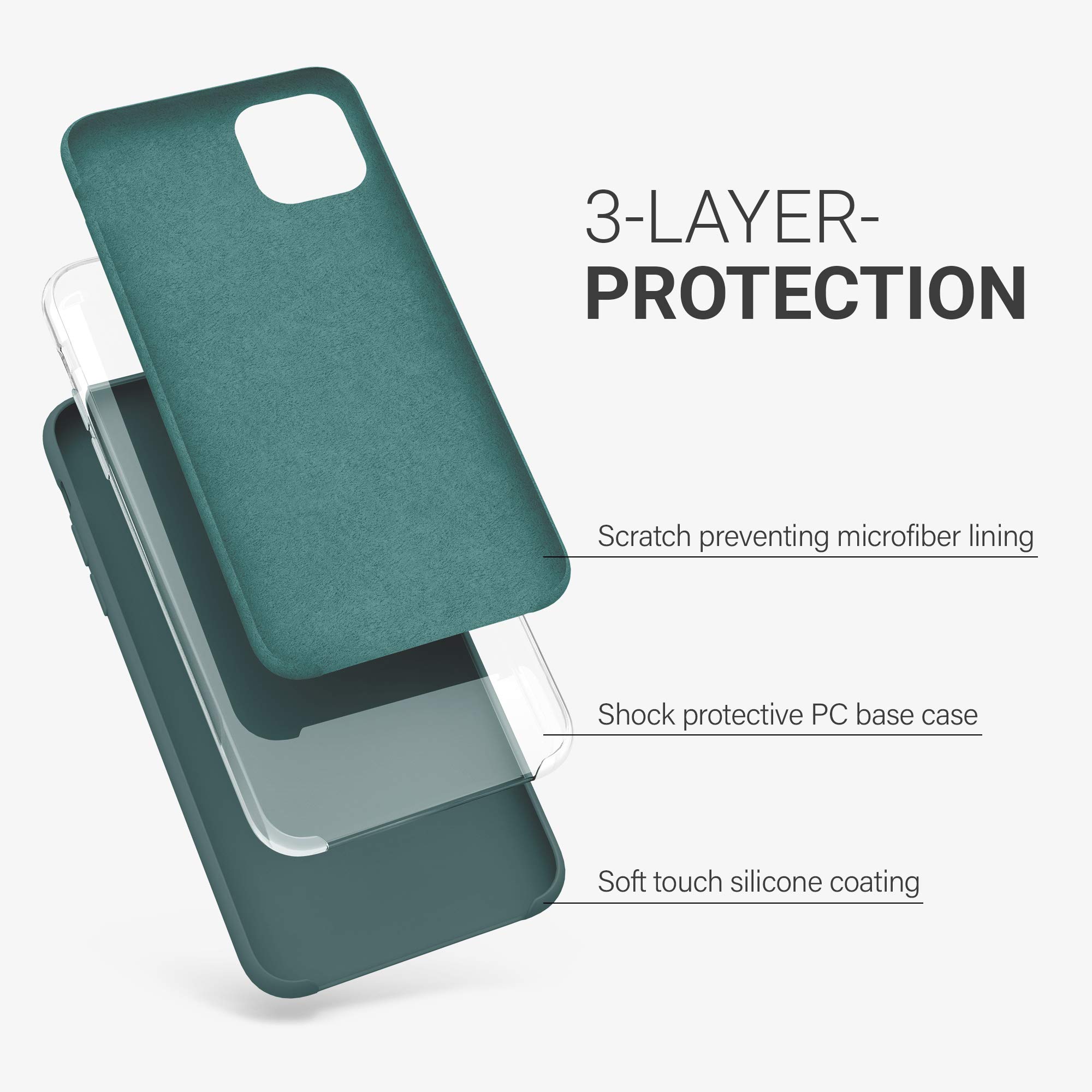 kwmobile Shockproof TPU Silicone Case for Apple iPhone 11 Pro Max - Soft Protective Phone Cover in Blue Green - Perfect for Everyday Use, Travel & Outdoor Activities