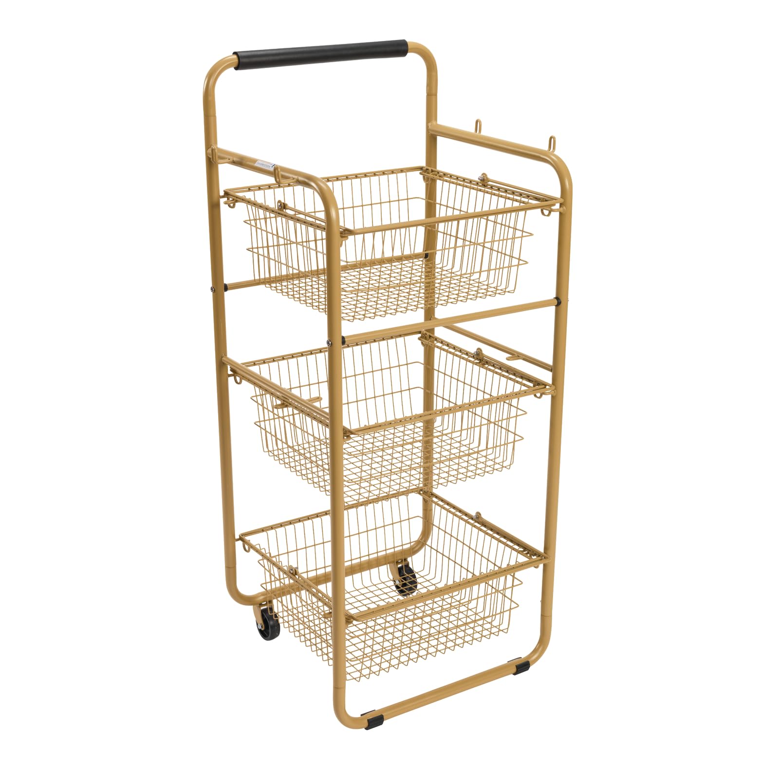 Excellerations Outdoor Storage Cart with Removable Baskets - Mobile Tip-Proof Rolling Cart for Indoor & Outdoor Use - Compact & Versatile Organizer for Toys, Garden Tools, Laundry - Easy Assembly & Cleaning