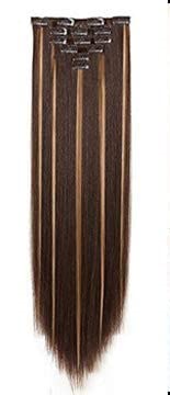 OSEN 6-Piece 24-26 Inch Long Straight Hair Extensions for Women - Golden Highlight Brown Clip-In Human Hair (14 Clips) | Perfect for Parties, Weddings & Daily Styling