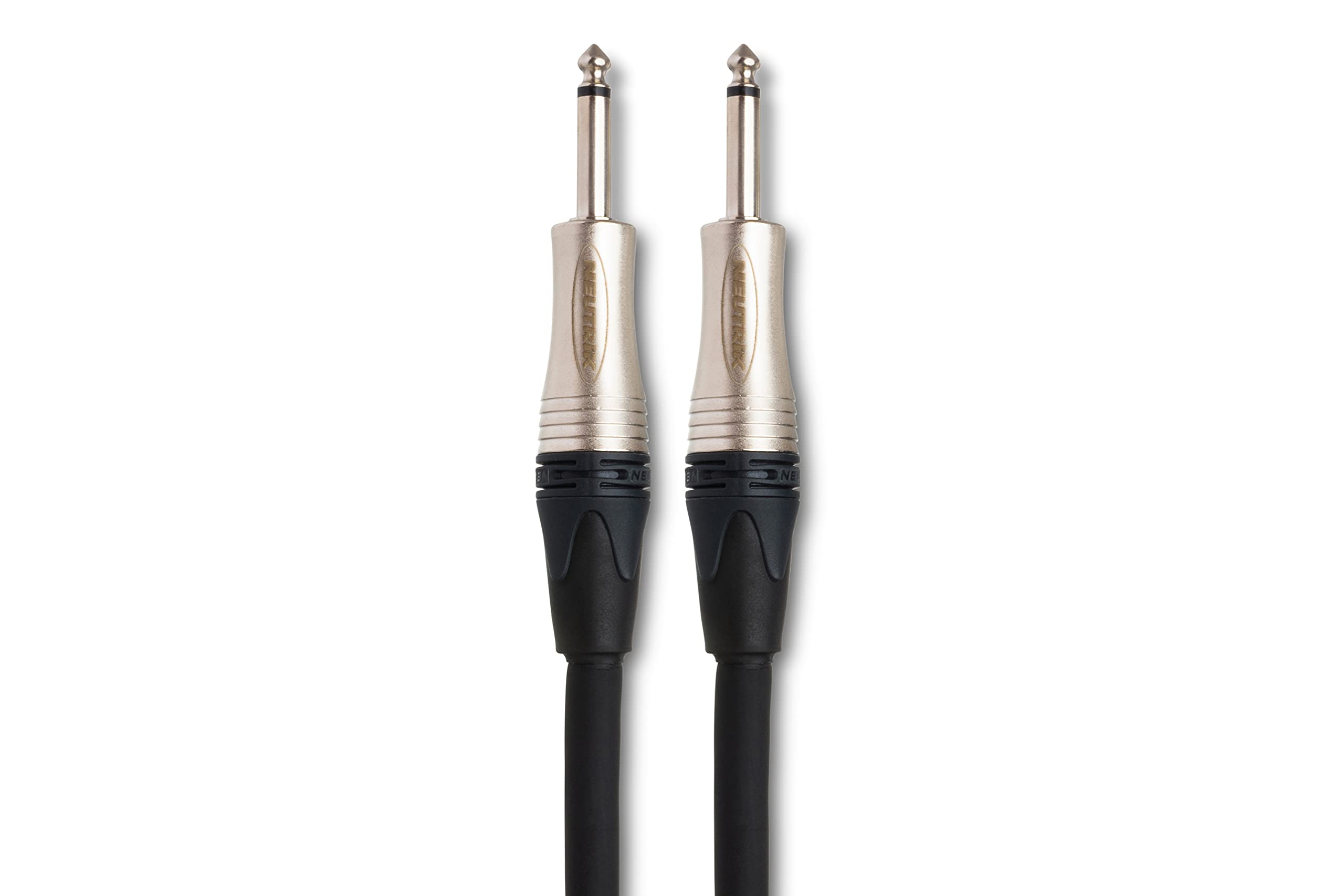 Hosa SKJ Edge Speaker Cables with Neutrik 1/4 Inch TS Connectors - 3 Feet (Black) - Premium Audio Cables for Studio Monitors, PA Systems, and Live Performances