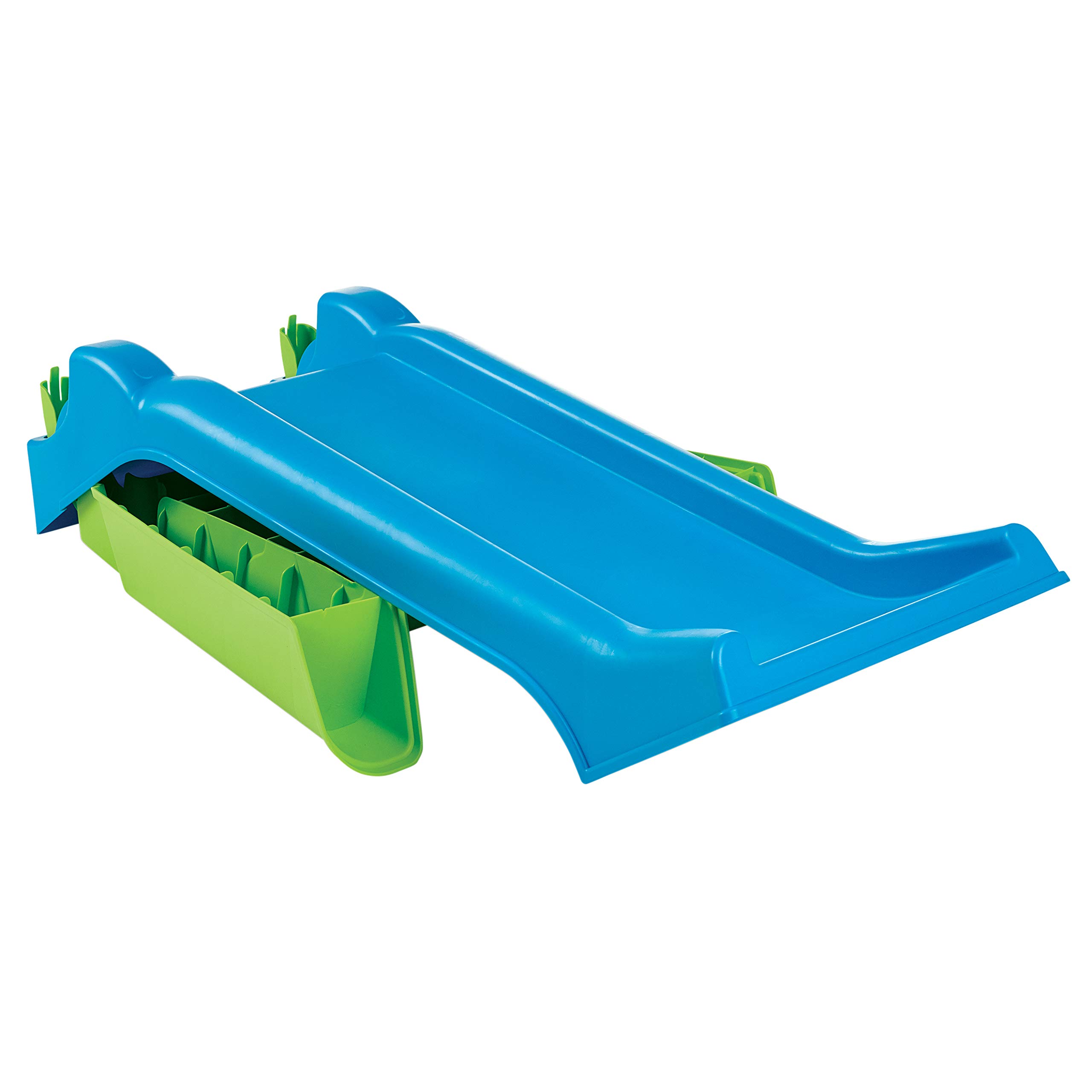 Best American Plastic Toys for Kids - Indoor/Outdoor Deluxe Slide with Safety Features | Green Children's Play Slide for Backyard, Park, Daycare & Playground Fun