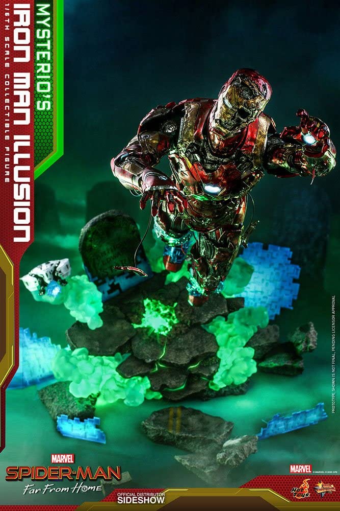 Hot Toys 1:6 Scale Mysterio's Iron Man Illusion Action Figure - Spider-Man: Far from Home Movie Collectible - Perfect for Marvel Fans & Display Collections