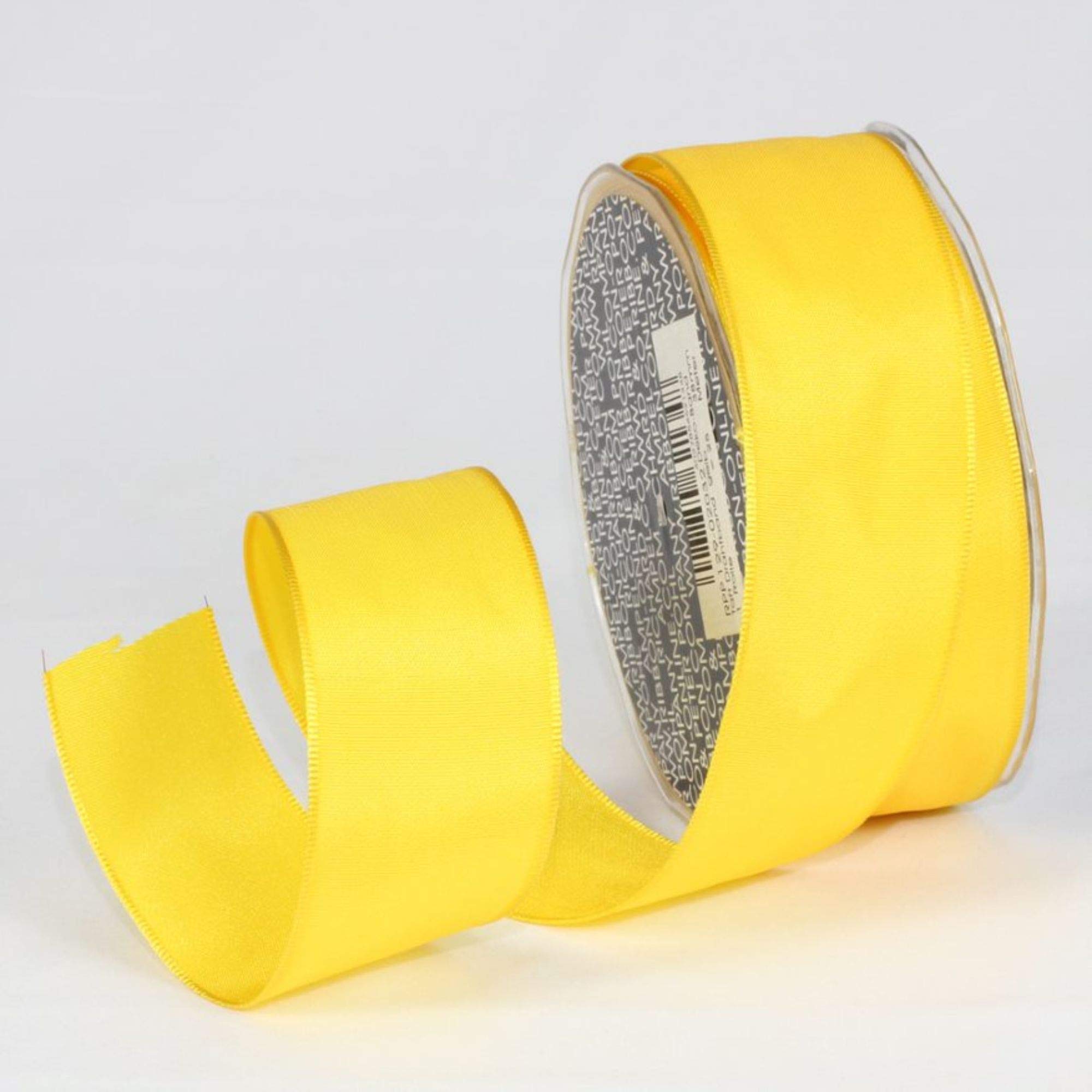 Sunshine Yellow Taffeta French Wired Craft Ribbon - 1.5 Inch x 27 Yards for Gift Wrapping, DIY Projects & Party Decorations