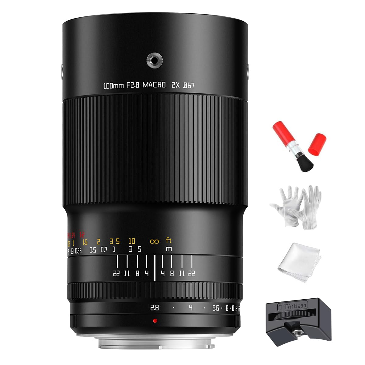 TTartisan 100mm F2.8 Macro 2X Full-frame Manual Focus Lens for Canon EF Mount - Compatible with EOS 5D Mark IV, 6D Mark II, 90D | Perfect for Product Photography, Jewelry Shots & Close-up Nature Images
