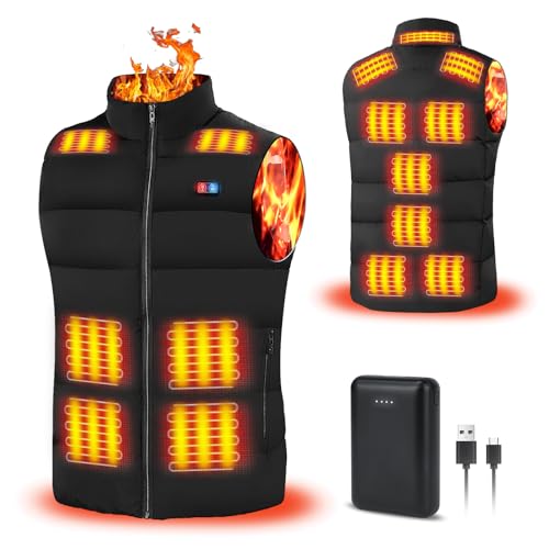 Heated Vest for Men & Women - Lightweight Electric Warming Vest with Rechargeable Battery Pack for Winter Outdoor Activities, Hunting, Skiing & Cold Weather