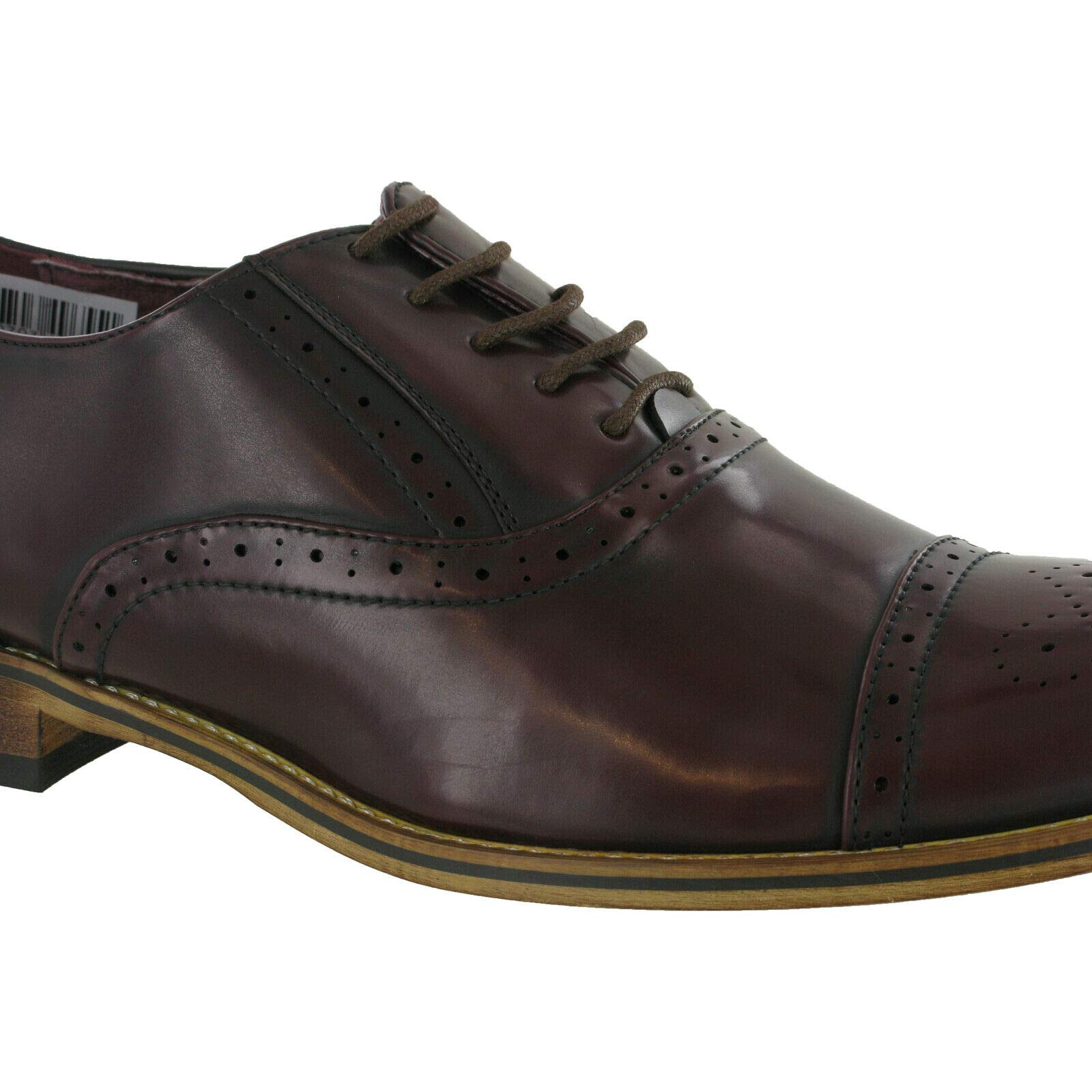 Goor Men's Capped Lace Oxford Brogue Shoes - Classic Formal Dress Shoes for Business, Wedding & Office Wear