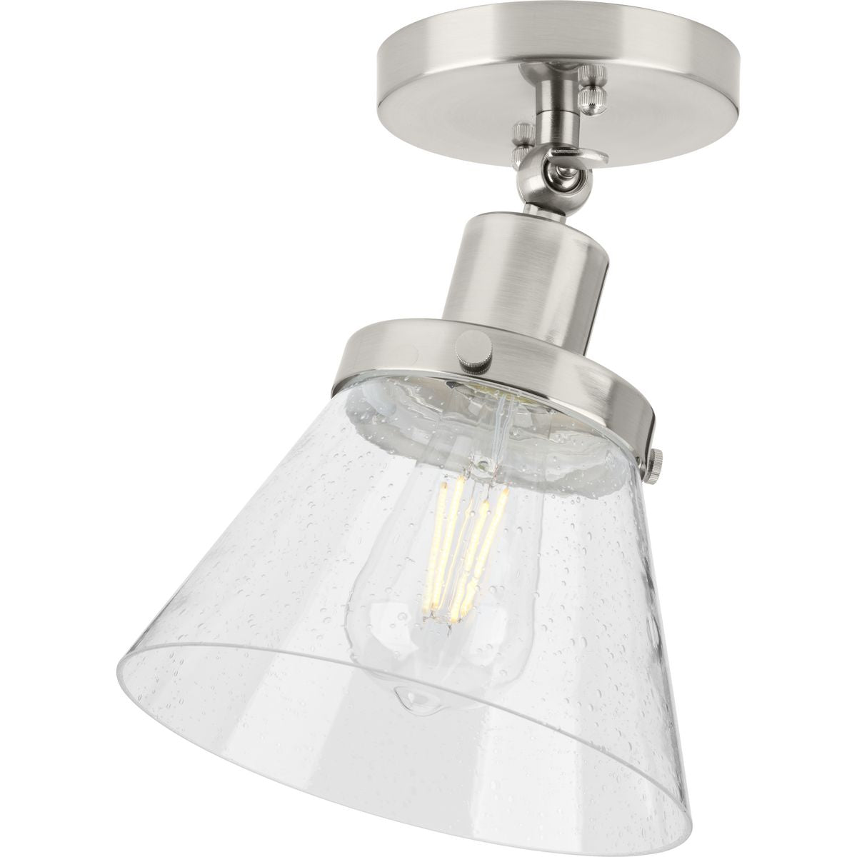 Hinton Collection One Light Seeded Glass Ceiling Light Fixture - Vintage Industrial Pendant for Dining Room, Kitchen Island & Bedroom Lighting