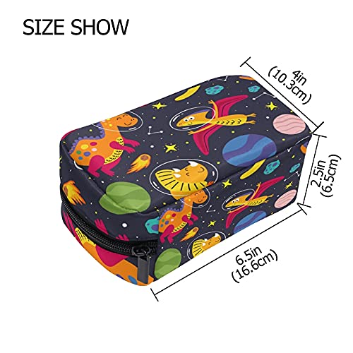 Senya Colorful Dinosaur Cosmetic Bag with Zipper - Cute Makeup Pouch & Travel Toiletry Organizer for Women | Perfect for Travel, Gym, and Daily Essentials Storage