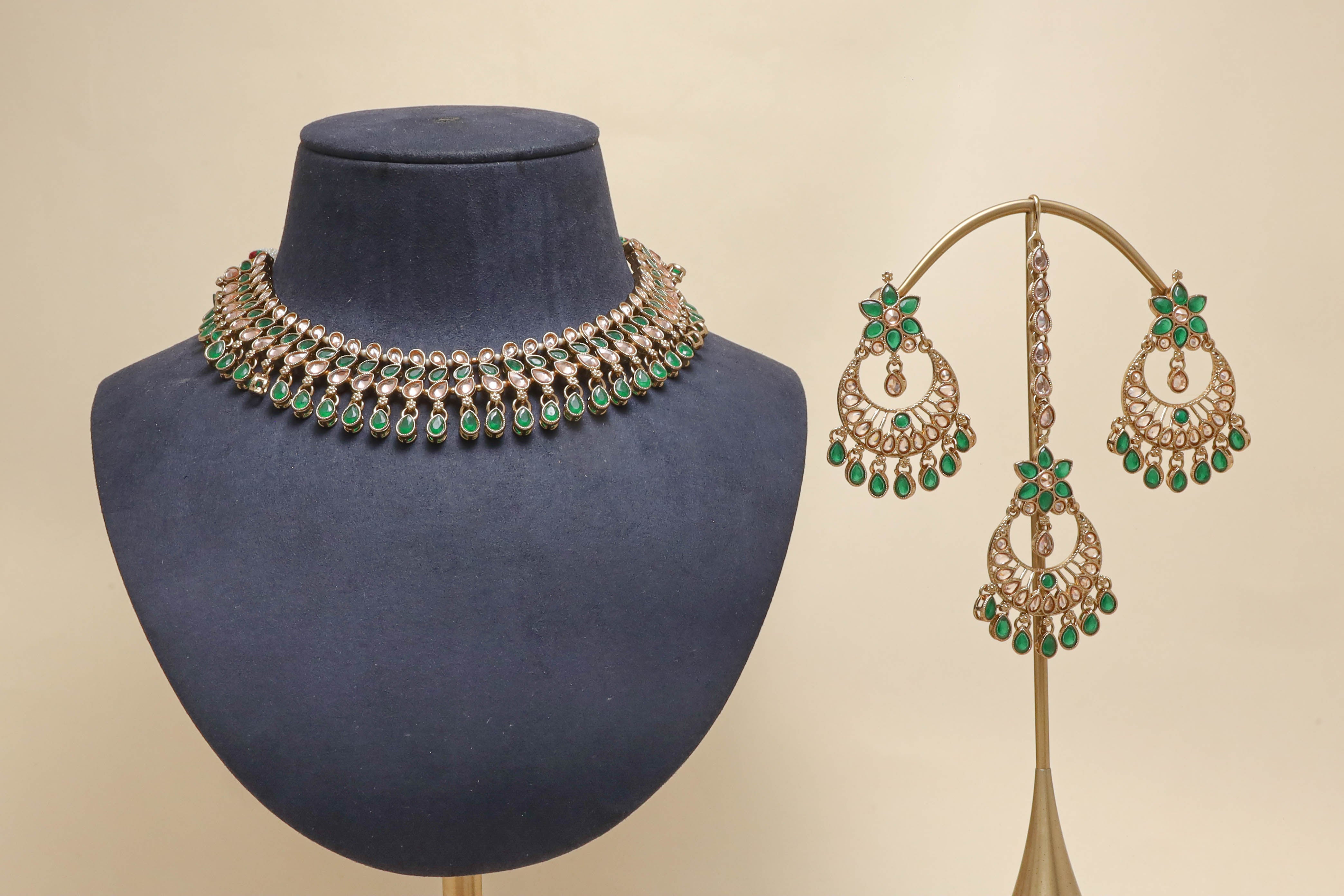BHAVYA POLKI Full Set Jewelry - Exquisite Indian Kundan Necklace Set for Women | Perfect for Weddings, Parties & Festive Occasions