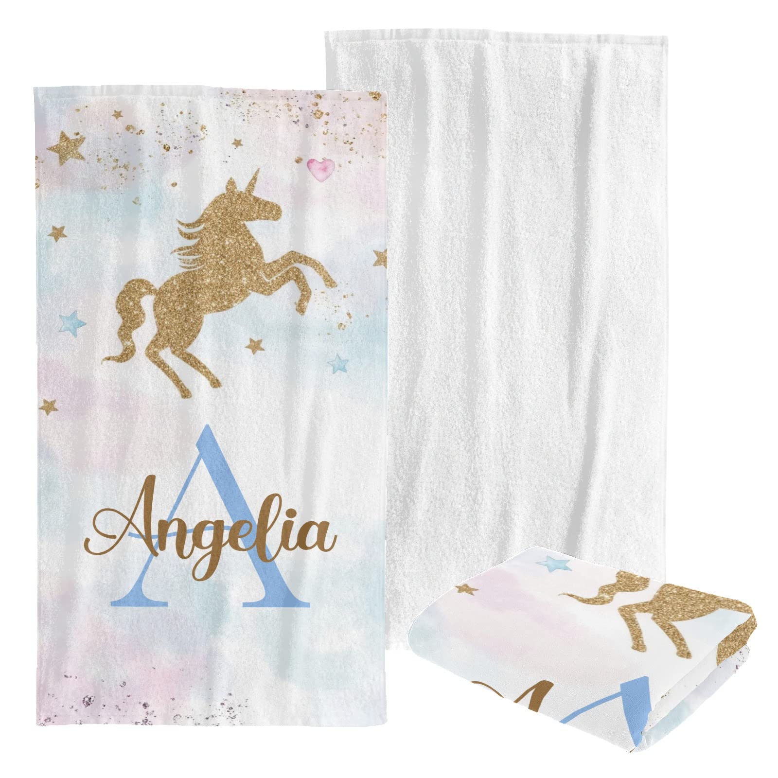 Custom Personalized Beach Towel - Soft Quick-Dry Bath Towel Blanket for Swimming, Sunbathing, Travel - Kids, Men, Women, Boys & Girls - Unicorn & Cloud Designs - Perfect for Pool, Beach, Gym & Vacation Gifts