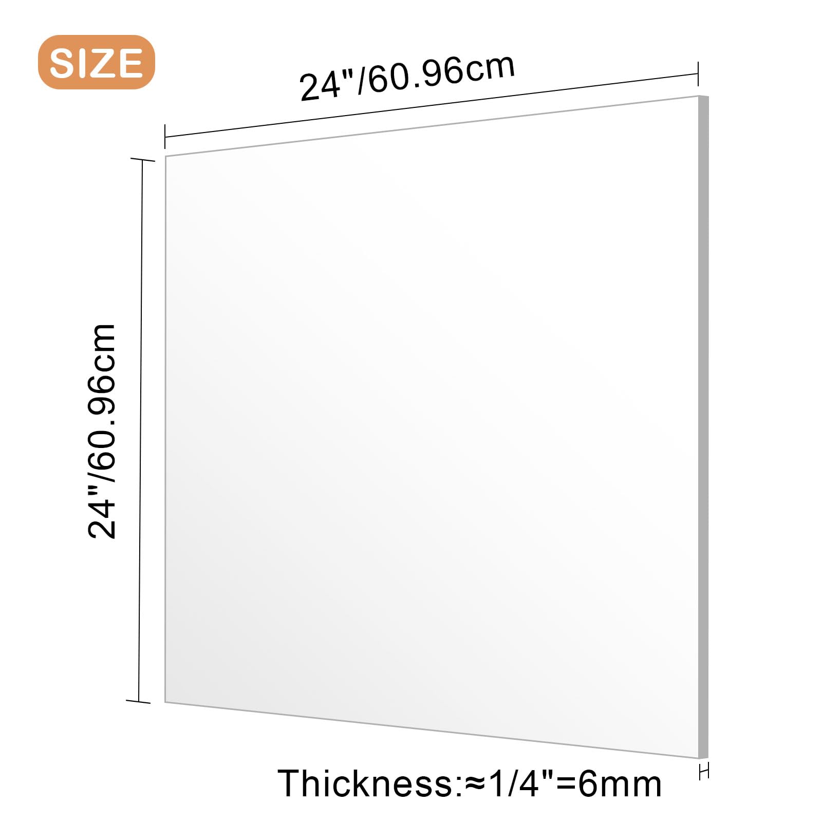 24x24 Inch Clear Cast Acrylic Sheet 1/4 Inch Thick - Premium Plexiglass for Laser Cutting, DIY Crafts, Sign Making & Art Projects - Perfect for Home Decor, School Projects and Professional Displays