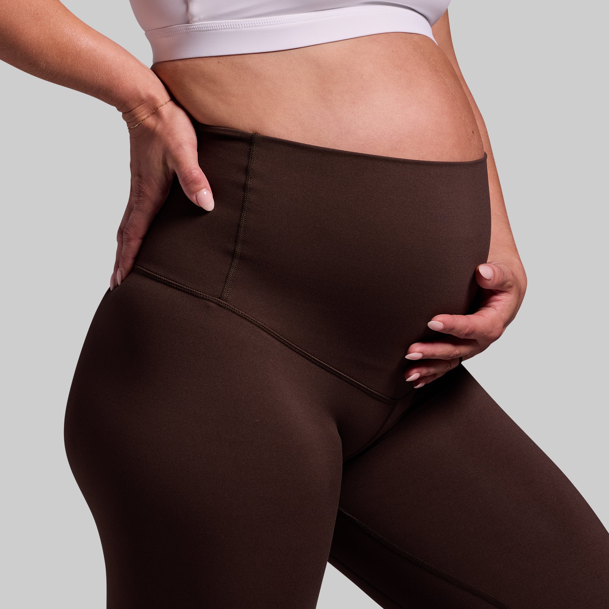 Best Maternity Leggings for Pregnancy - Dark Brown - Comfortable & Stretchy Yoga Pants for Expecting Moms - Perfect for Workout, Yoga & Everyday Wear