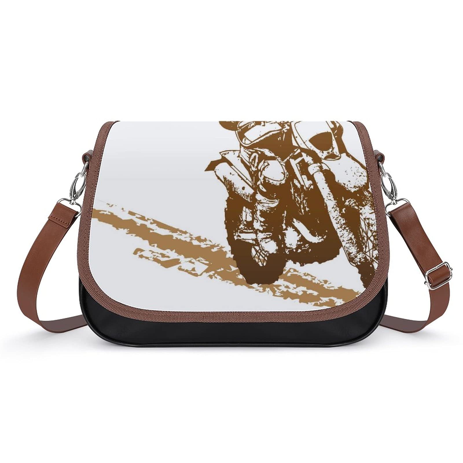 Waterproof Leather Crossbody Satchel Bag for Women - Stylish Motorcycle Messenger Handbag for Everyday Use, Travel & Work