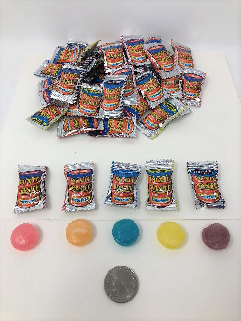 Toxic Waste Nuclear Fusion Hazardously Sour Candy - 2 Pound Bulk Bag | Extreme Sour Hard Candy for Parties, Gifts & Prank Fun | Halloween, Birthday & Office Treats