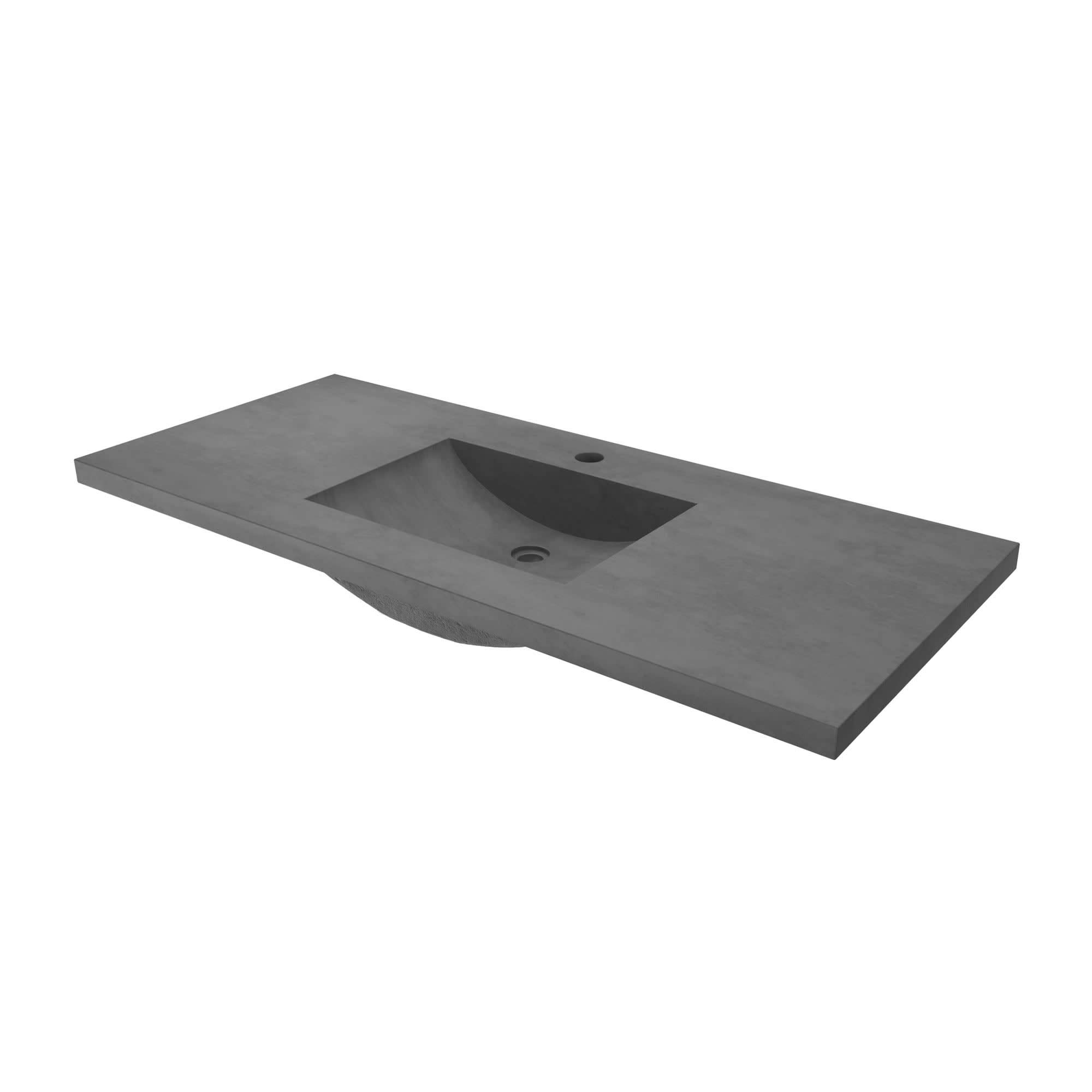 Slate Finish Palomar Vanity Top with Integrated Bathroom Sink - Single Faucet Hole Design for Modern Bathroom Renovation | Perfect for Master Bath, Guest Bath & Powder Room Makeovers