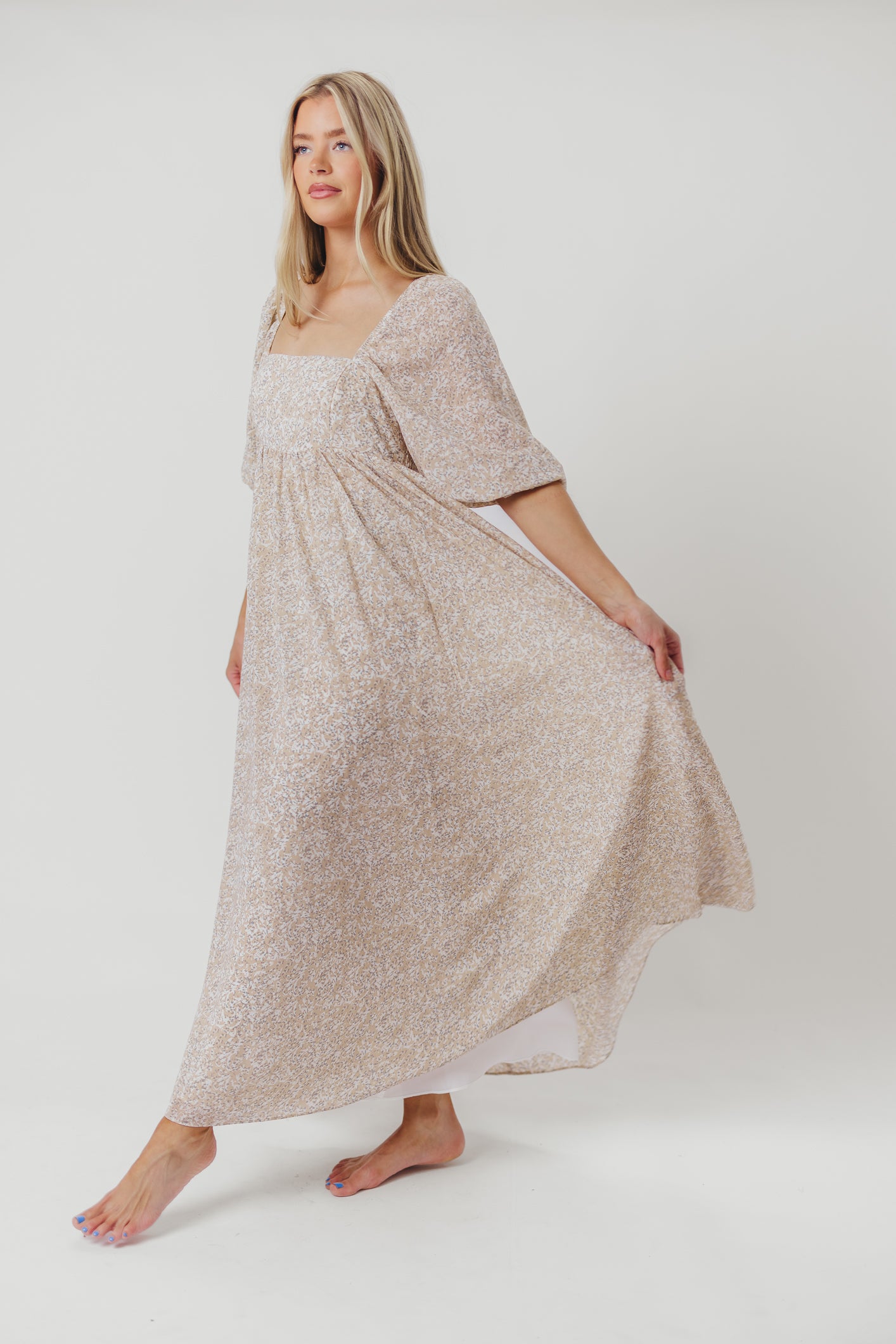 Elegant Mona 'Love Story' Maxi Dress - Bump Friendly & Inclusive Sizing (S-3XL) | Perfect for Maternity, Weddings & Special Occasions