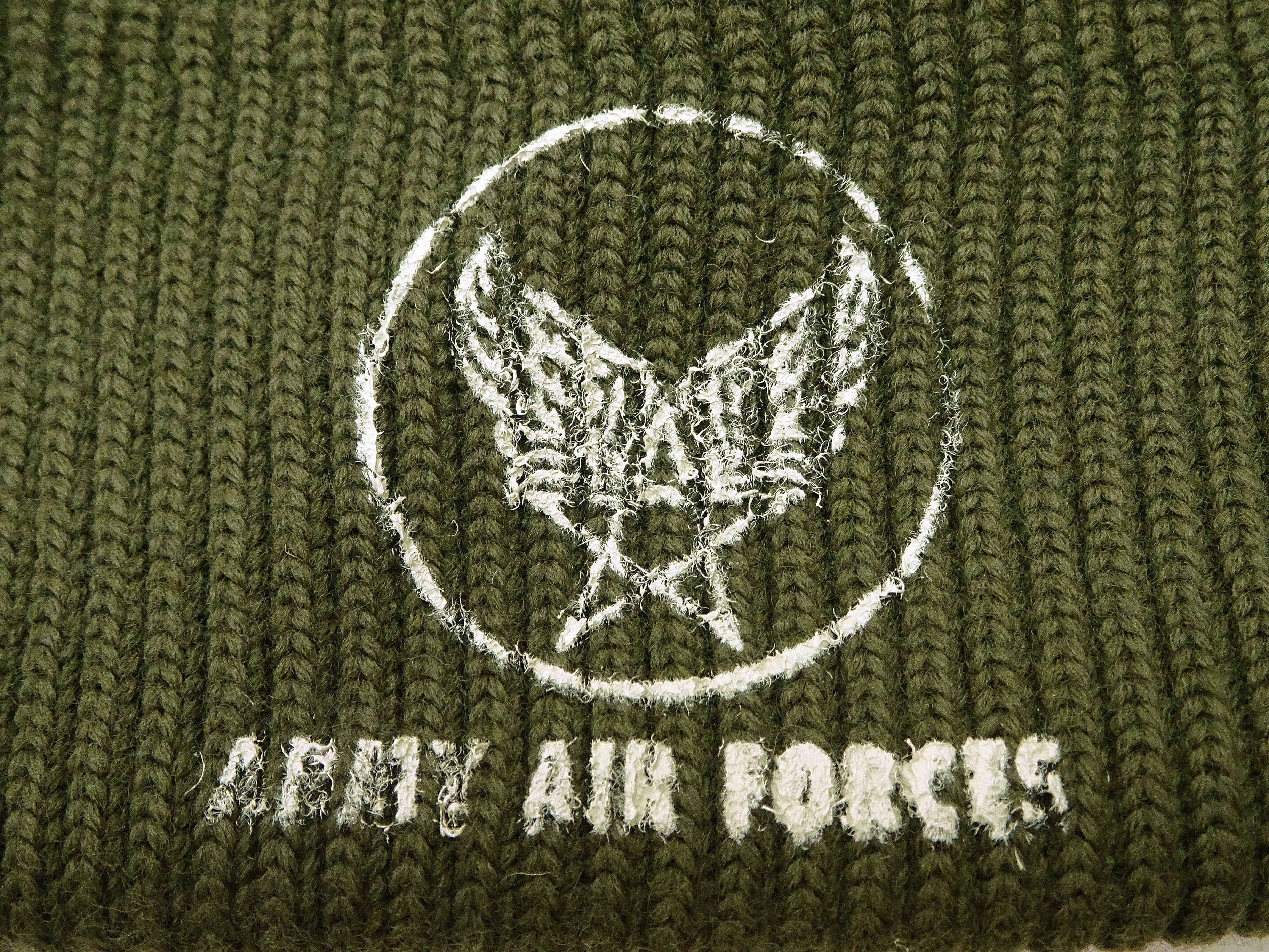 Buzz Rickson USAAF A-4 Mechanics Wool Watch Cap - Men's Winter Knit Hat with Stencil Design (BR02756, Olive) - Perfect for Cold Weather & Vintage Style Enthusiasts