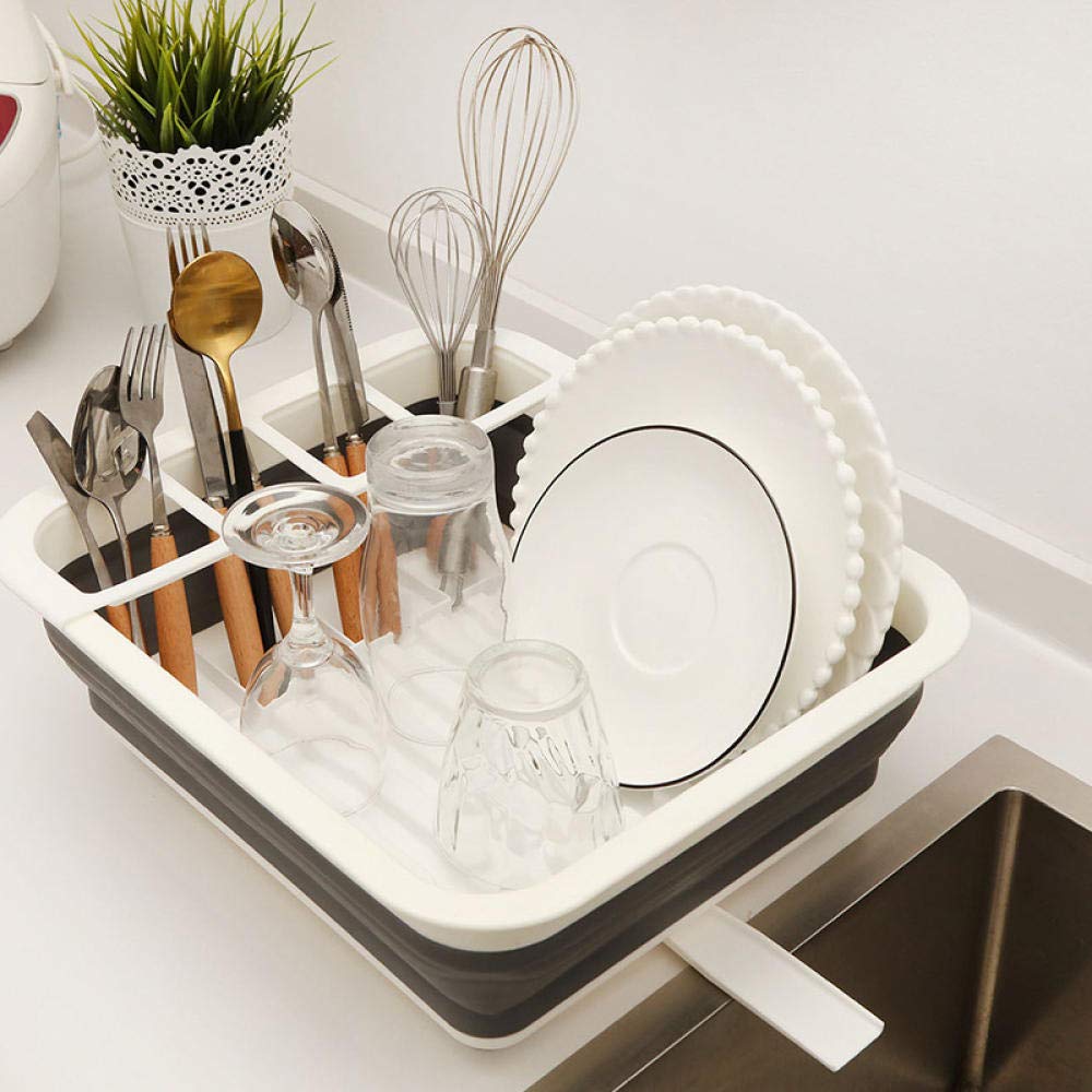 Foldable Dish Drying Rack - Space Saving Kitchen Organizer for Plates, Bowls & Utensils | Portable Countertop Drainer for Small Spaces | Perfect for Apartments, Dorms & RV Kitchens