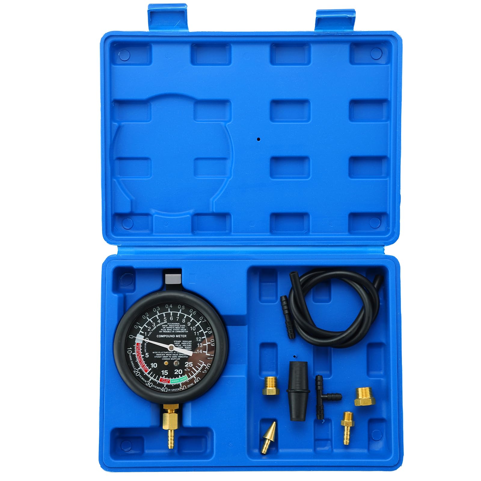 Professional Vacuum and Fuel Pump Tester Gauge Kit - Automotive Diagnostic Tool for Carburetor Pressure & Leak Testing | Perfect for Mechanics, DIY Car Repair & Engine Maintenance