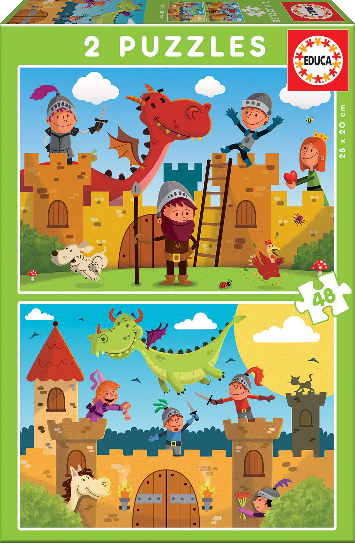 Educa 48-Piece Dragons & Knights Puzzle Set - Fun Learning for Kids