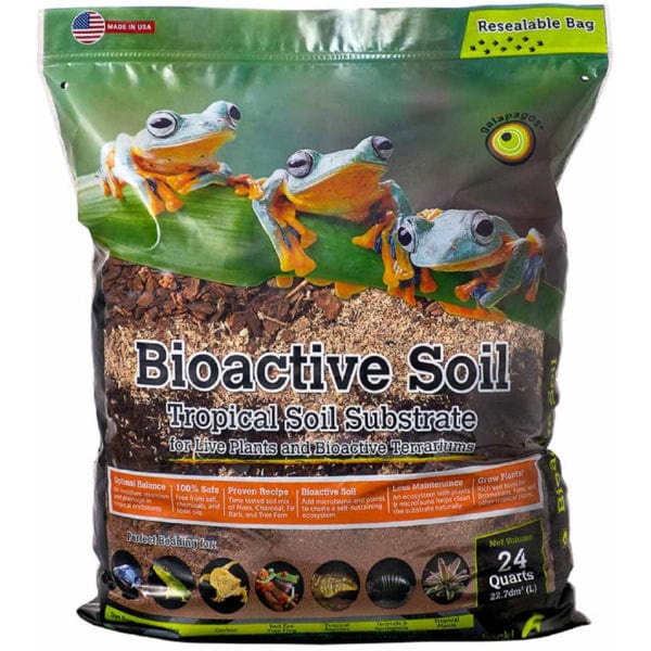Premium Galápagos Bioactive Soil - Natural Terrarium Substrate for Reptiles & Amphibians | Ideal for Bioactive Vivariums, Plant Growth & Humidity Control