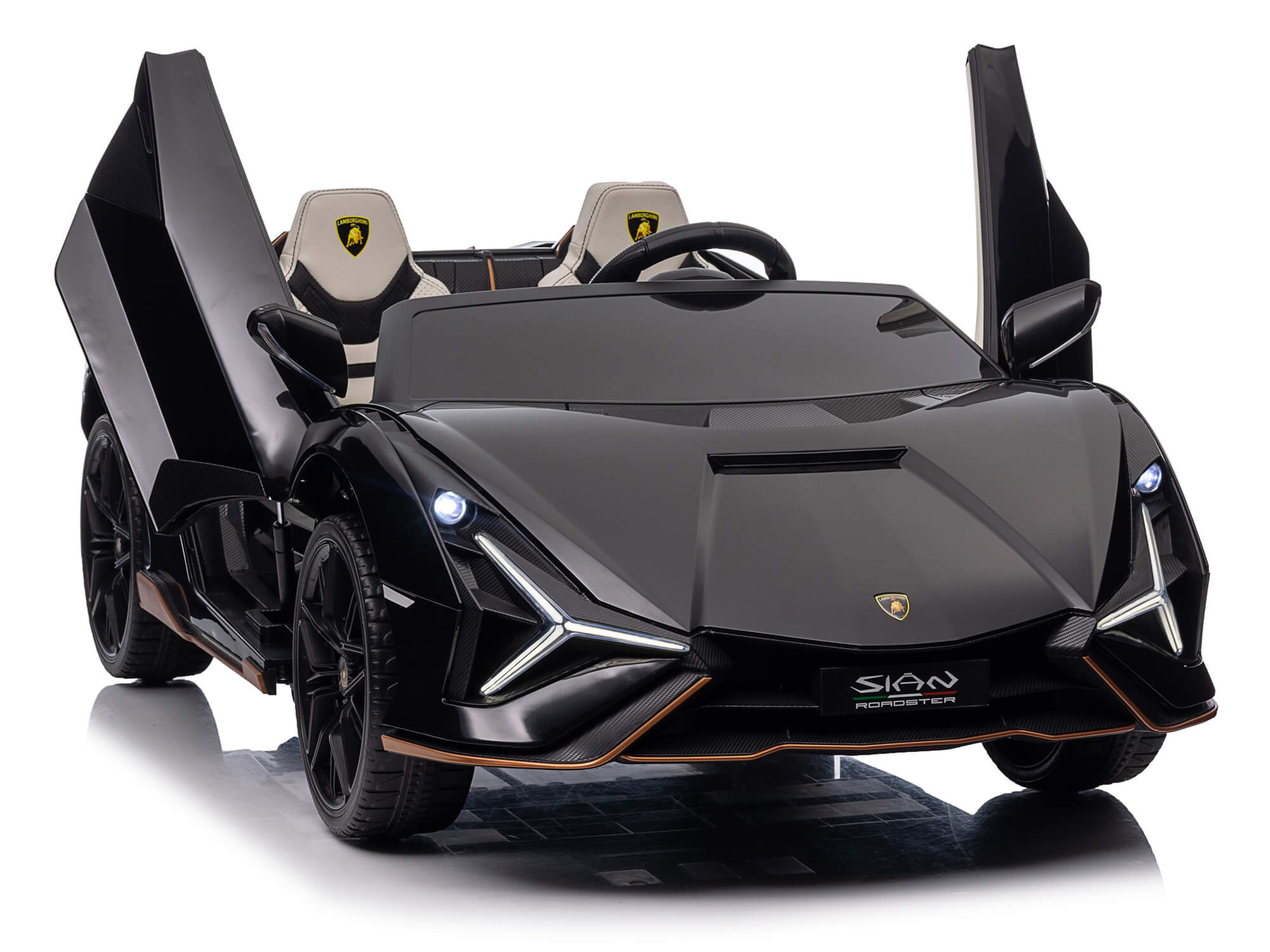 24V Lamborghini Sian Kids Electric Ride-On Car with Parent Remote Control - Black | 2-Seater Toy Vehicle for Boys & Girls | Outdoor & Indoor Play, Birthday Gifts
