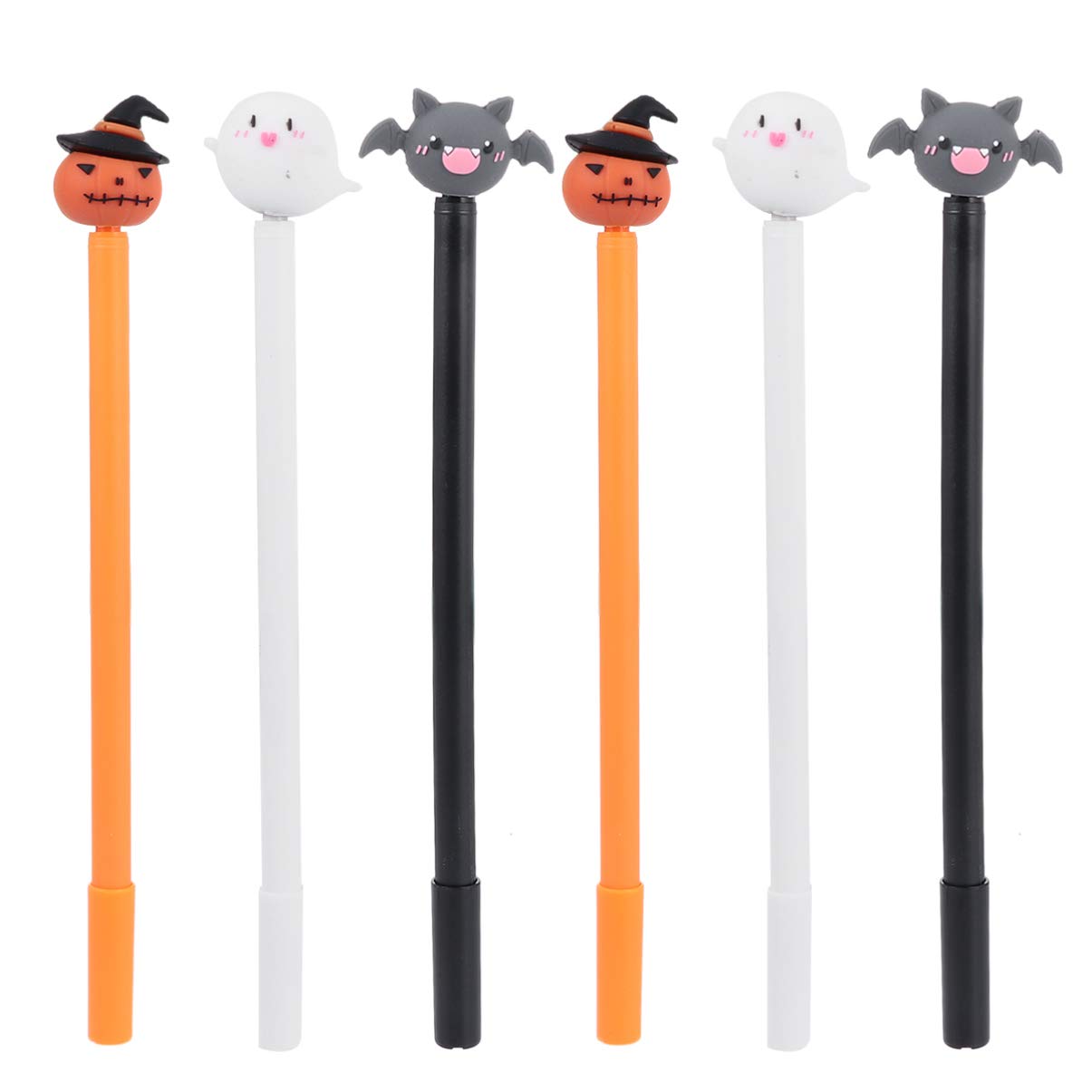 TOYANDONA 6Pcs Halloween Gel Pens Set - Pumpkin Ghost Bat Novelty Ballpoint Pens for Kids, Halloween Party Favors & Goodie Bag Fillers - Perfect for School Supplies, Trick or Treat Gifts & Classroom Rewards