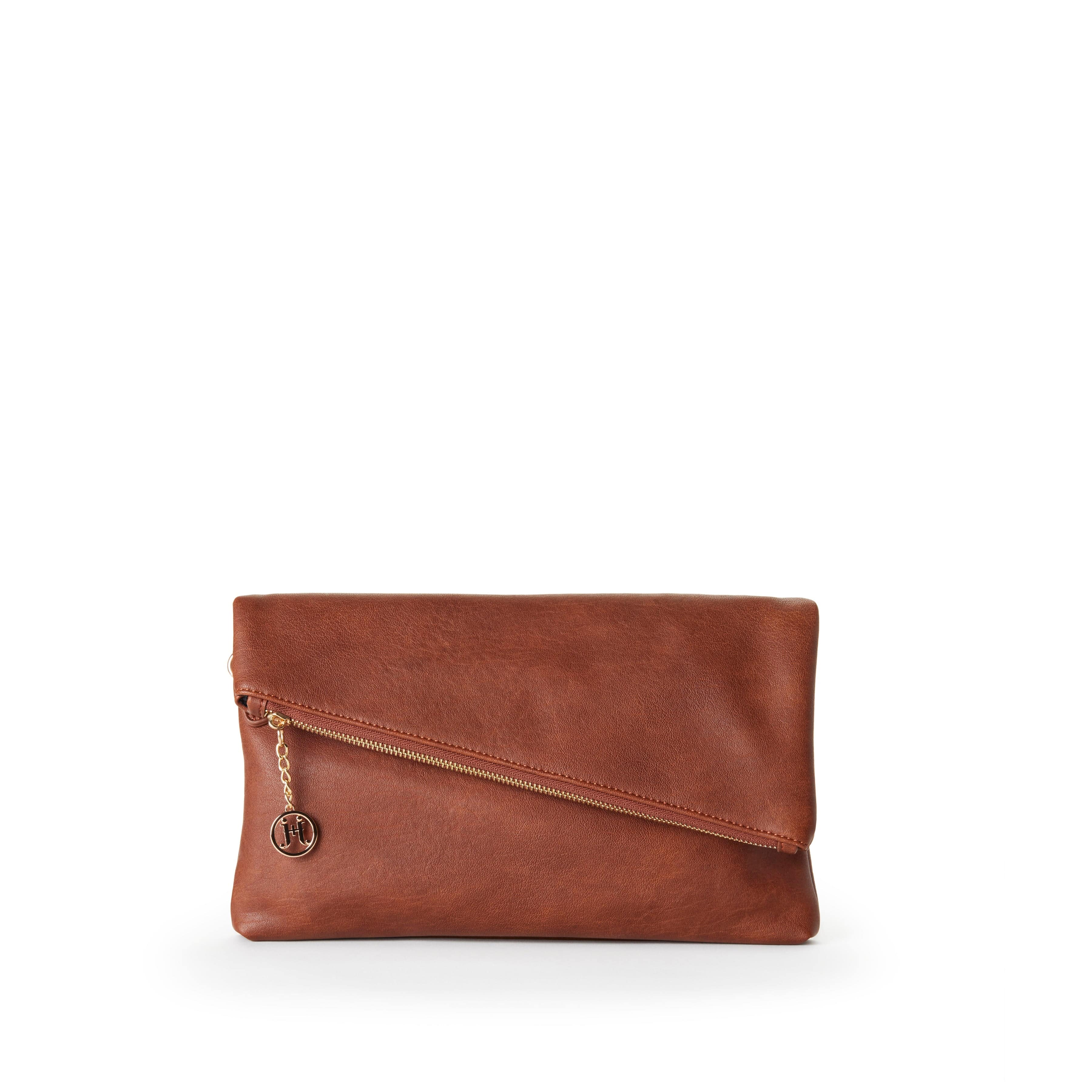Cyndie Vegan Leather Asymmetrical Foldover Clutch - Stylish Crossbody Bag for Women | Multiple Colors | Perfect for Evening Parties, Date Nights & Special Occasions