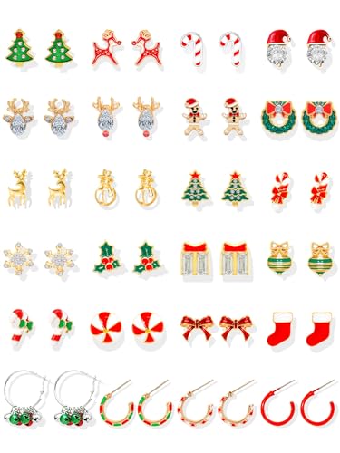 C:24pairs Christmas earrings