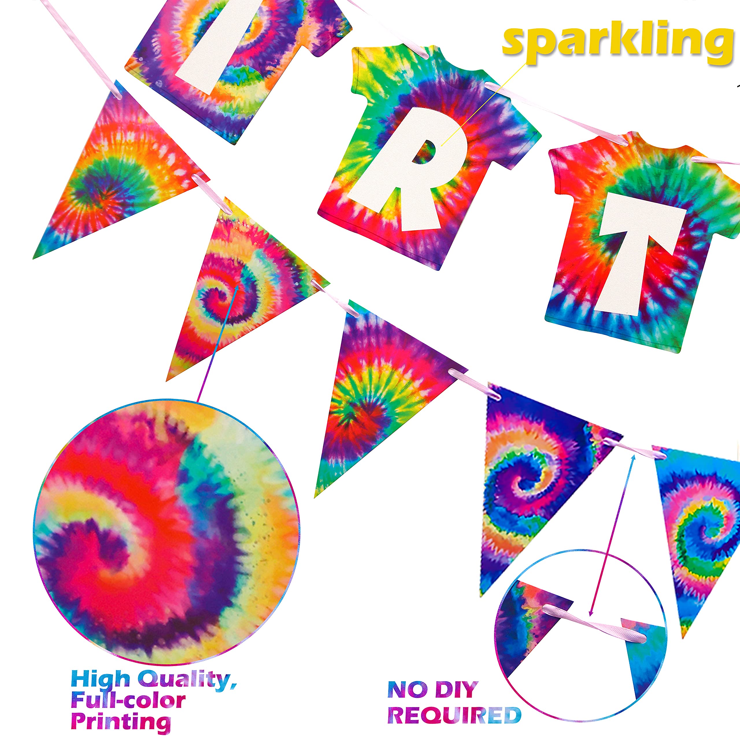 Groovy Tie Dye Party Decorations Set - 60s Hippie Themed Birthday Banner & Supplies for Tie Dye Themed Parties, Baby Showers & Boho Celebrations - Perfect for Festivals, Retro Events & Hippie Birthday Decorations