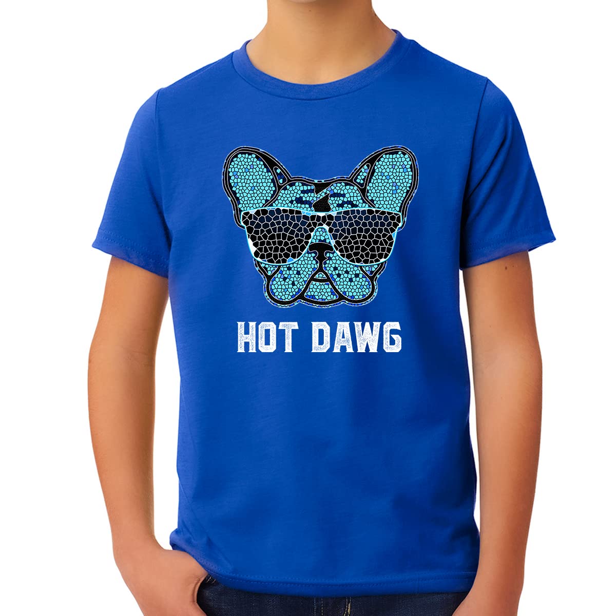 Blue Hot Dog Shirt for Boys | Cute Dog Lover T-Shirt | Best Gift for Dog Loving Kids | Perfect for Birthday Parties & Outdoor Play