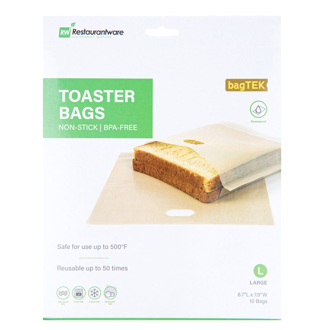 Non-Stick Heat Resistant Kraft Plastic Large Toaster Bags - 8.75