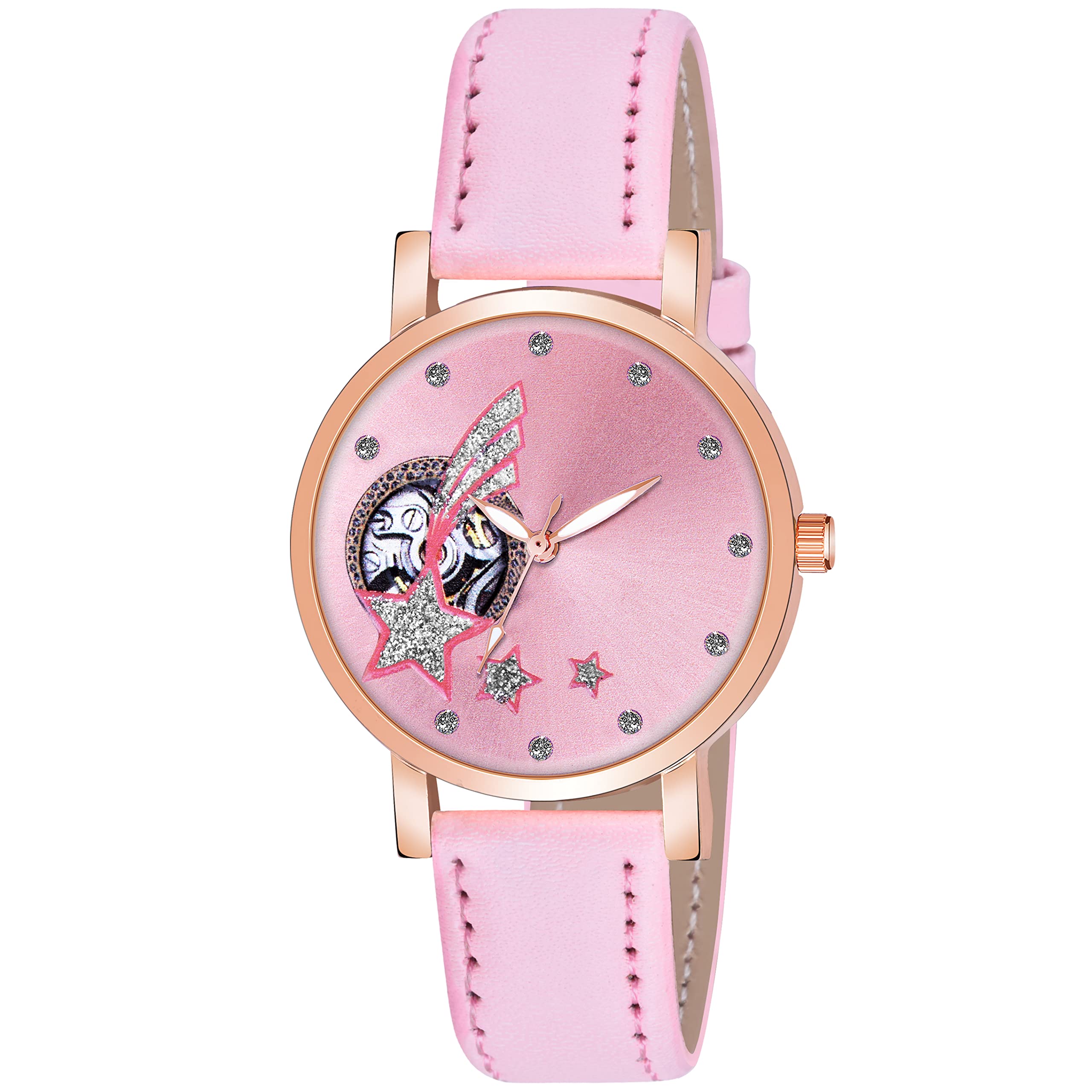 FROZIL Analog Women's Watch with 6 Color Star Dot Dial - Stylish Casual & Dress Watch for Women & Girls - Perfect for Everyday Wear, Office, and Special Occasions