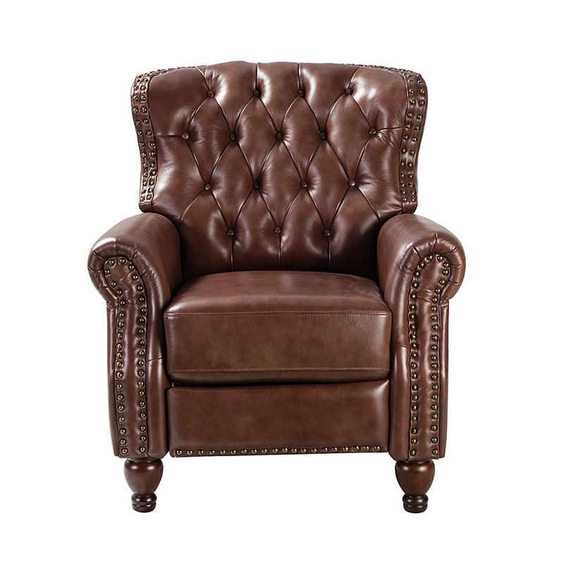 Premium Genuine Leather Oversized Recliner Chair for Living Room - Comfortable Lounge Chair for Home Theater, Reading Nook & Relaxation